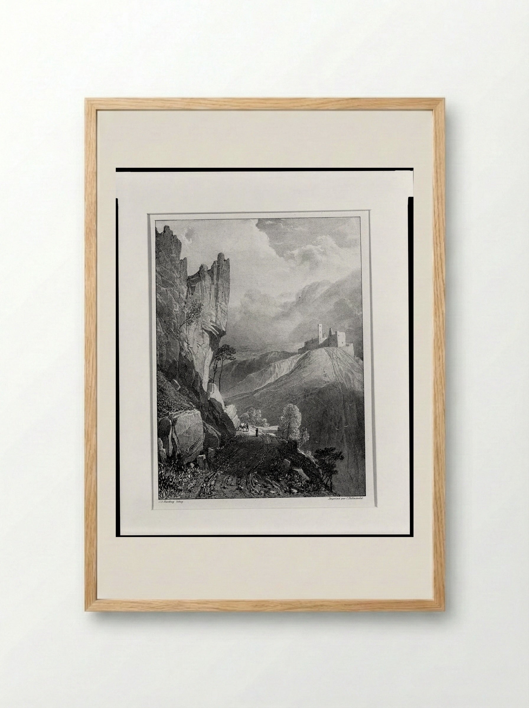 Ruines du château de Tout Saint - James Duffield Harding - Framed Print Wood
