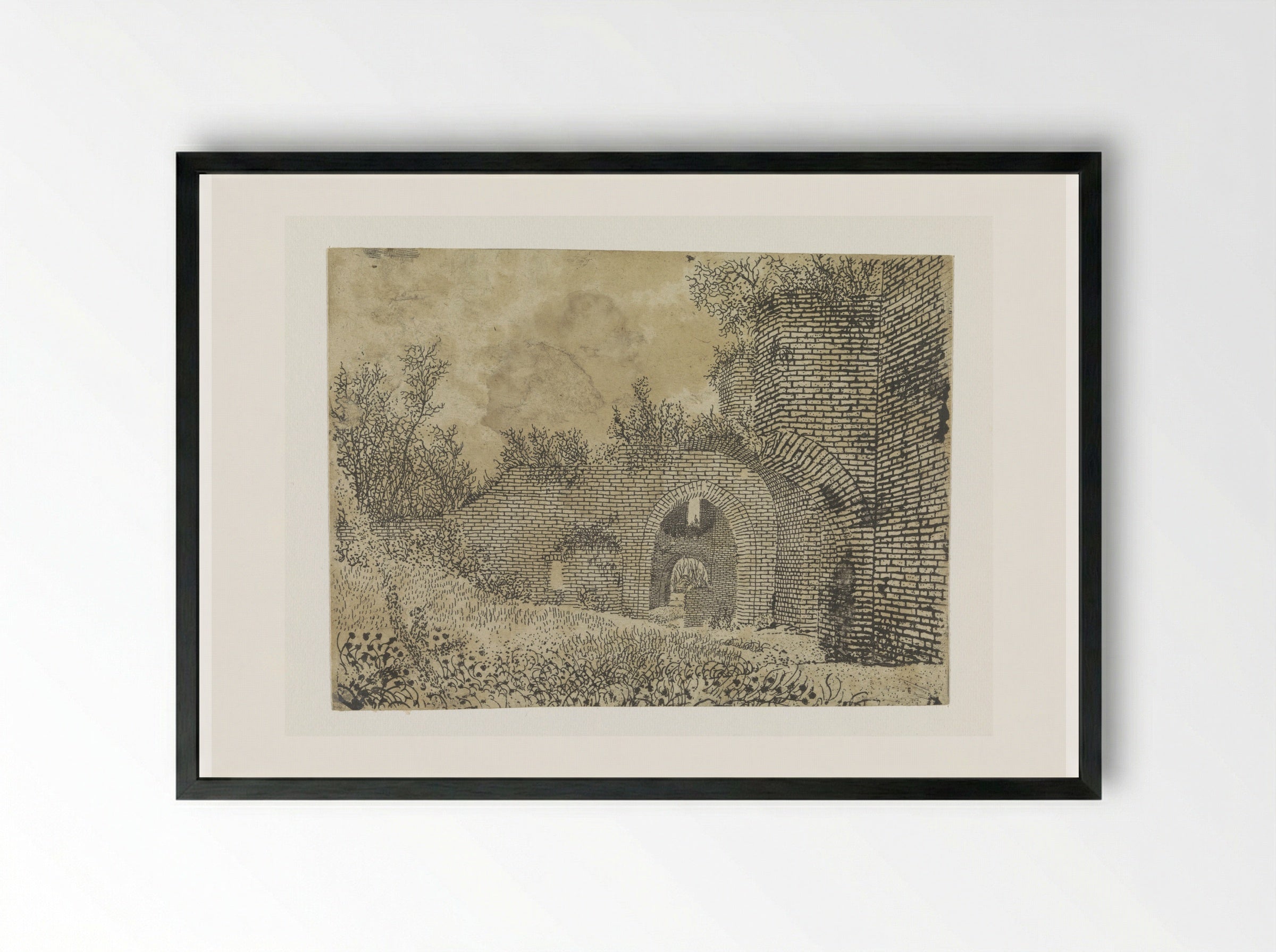 Ruins of Brederode Castle - Hercules Segers - Framed Print Black