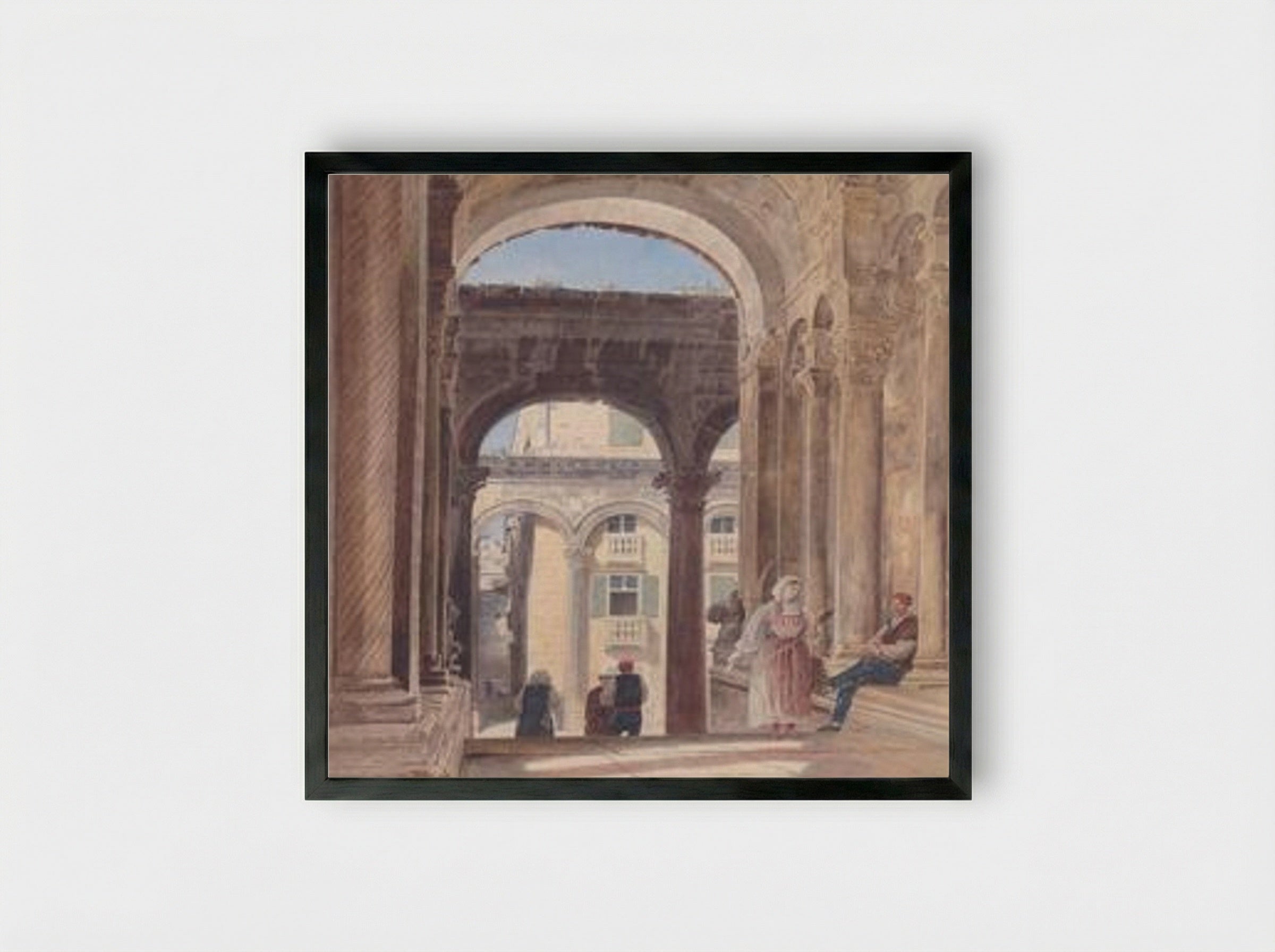 Ruins of Diocletian at Spalato - Rudolf von Alt - Framed Print Black