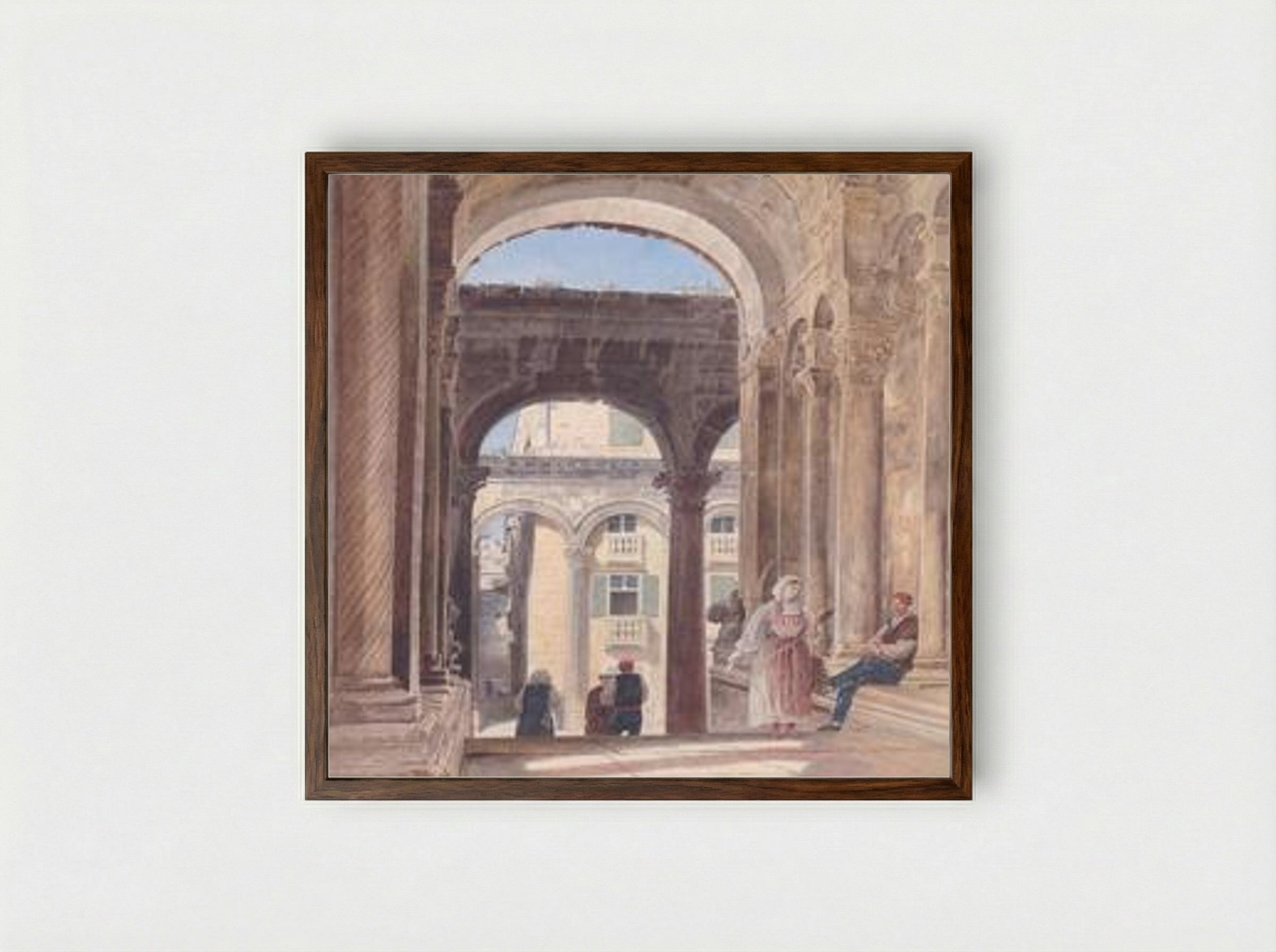 Ruins of Diocletian at Spalato - Rudolf von Alt - Framed Print Dark Wood