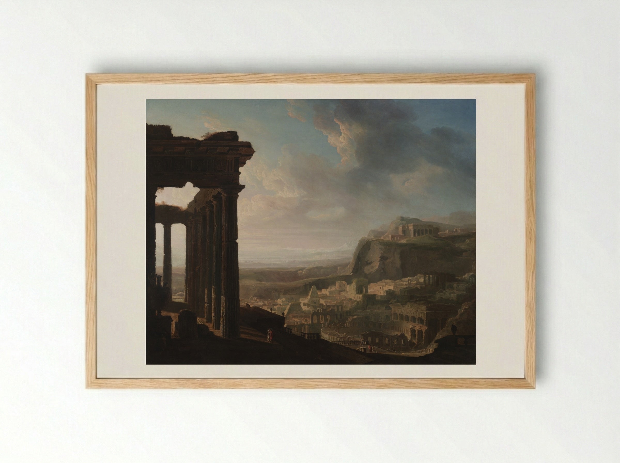 Ruins of an Ancient City - John Martin - Framed Print Wood