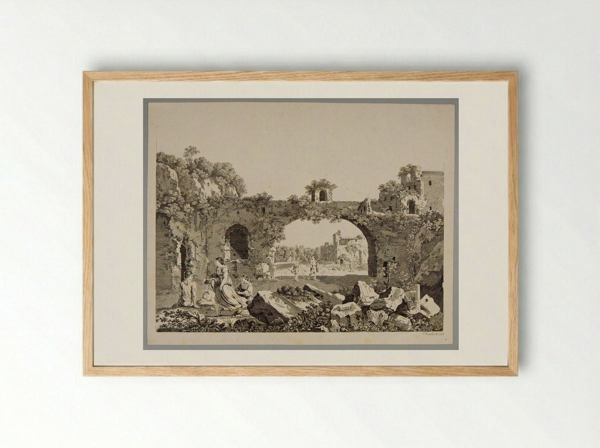 Ruins - Carl Wilhelm Weisbrod - Framed Print Wood