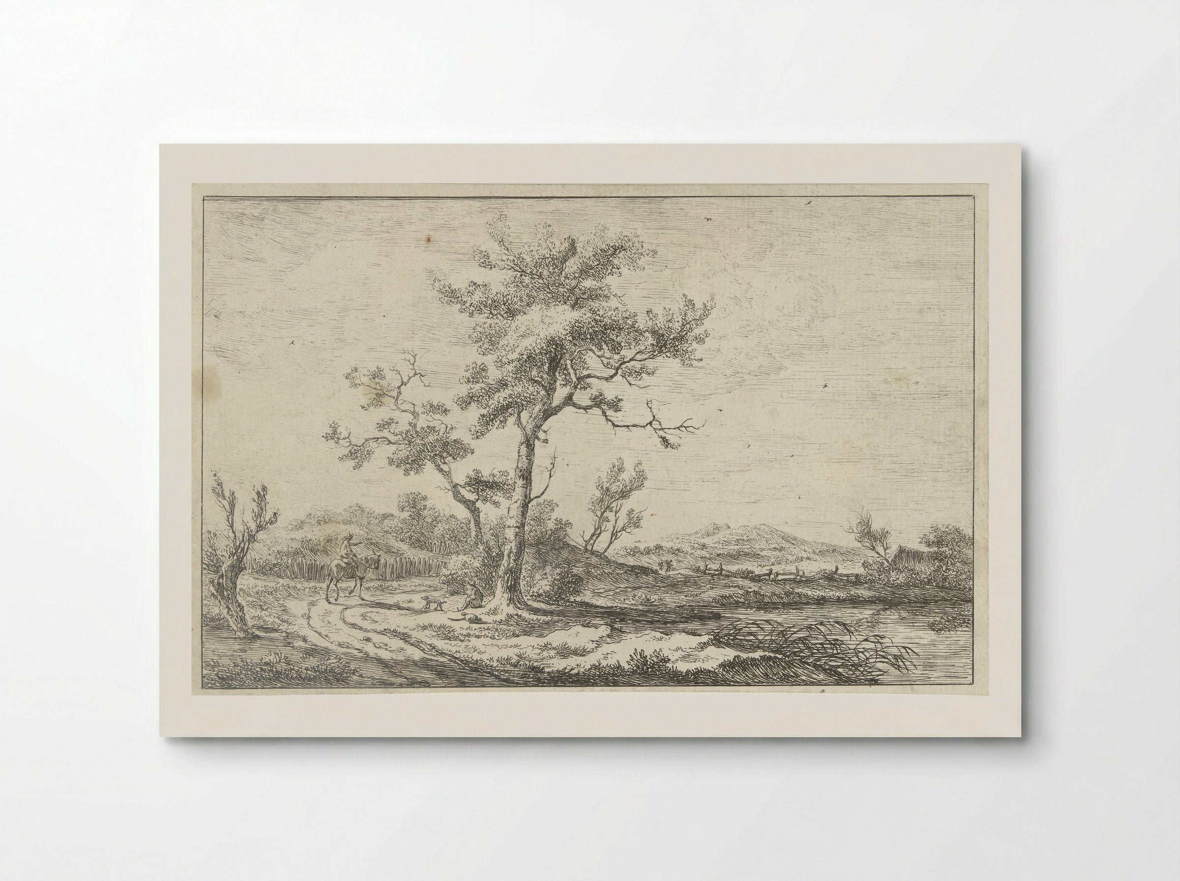 Ruiter in gesprek op een landweg - Carel Lodewijk Hansen - Poster
