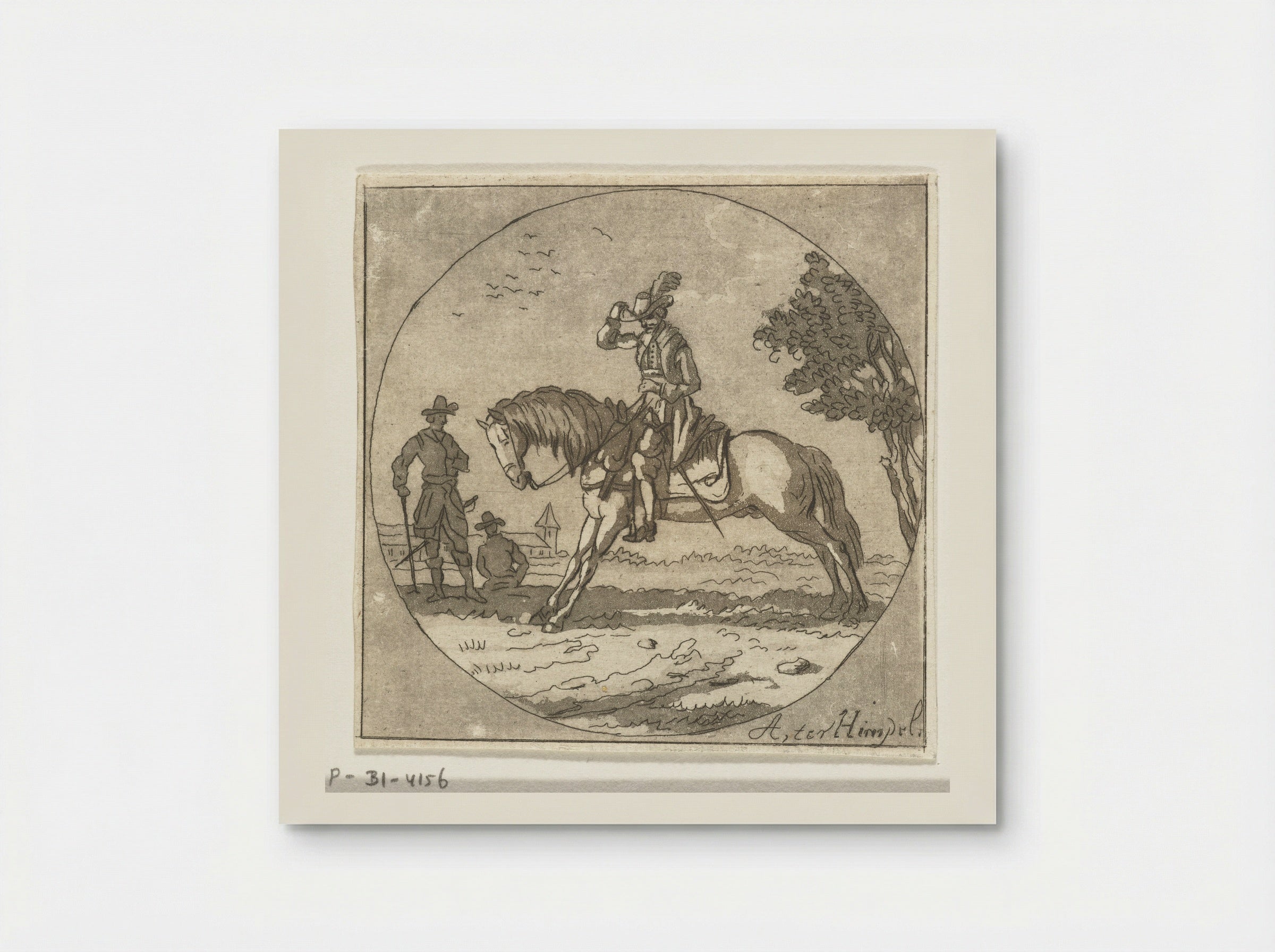Ruiter in medaillon - Anthonie van den Bos - Poster