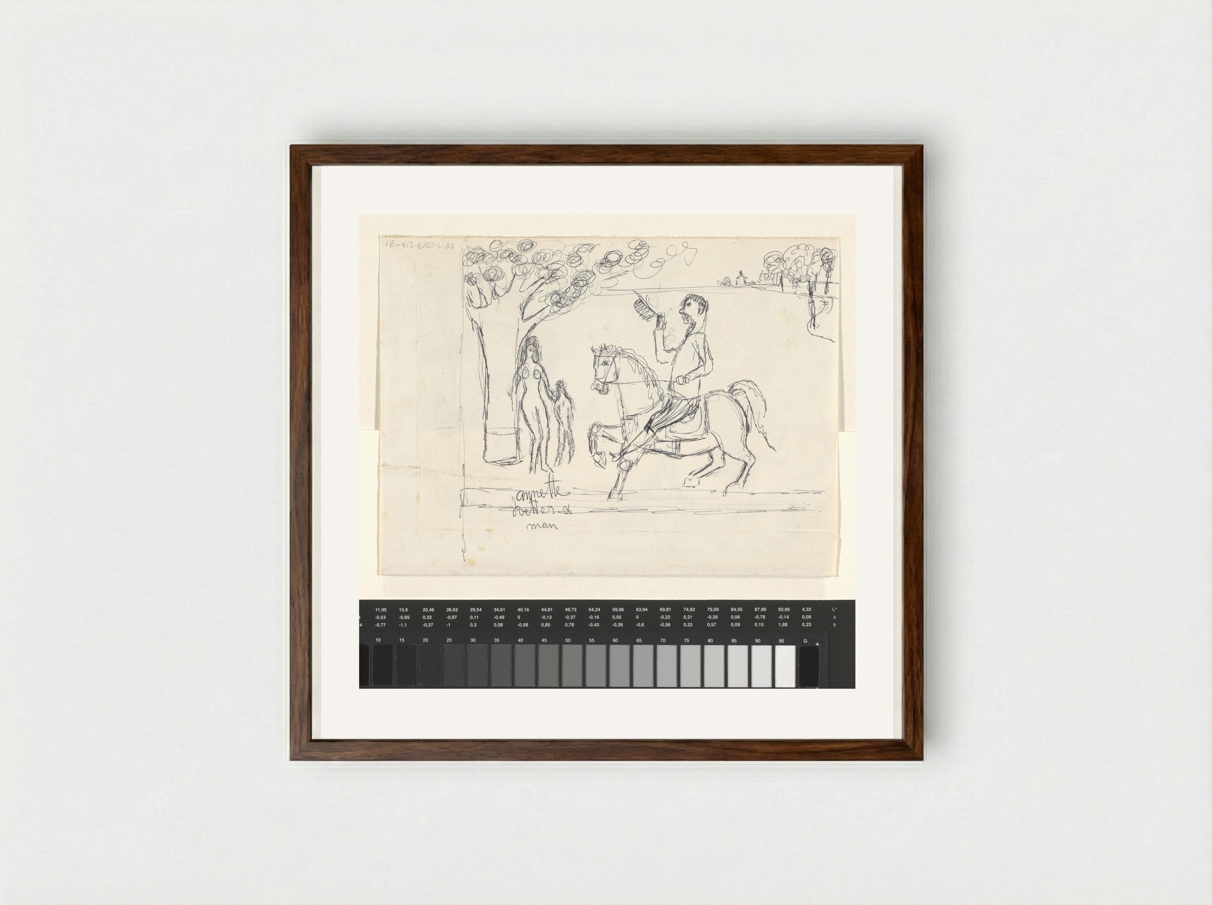 Ruiter te paard in een landschap - Willem Westbroek - Framed Print Dark Wood