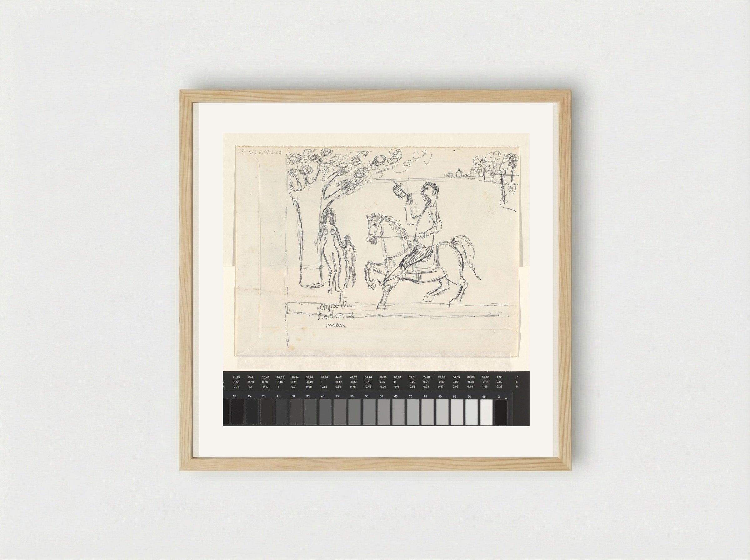 Ruiter te paard in een landschap - Willem Westbroek - Framed Print Wood