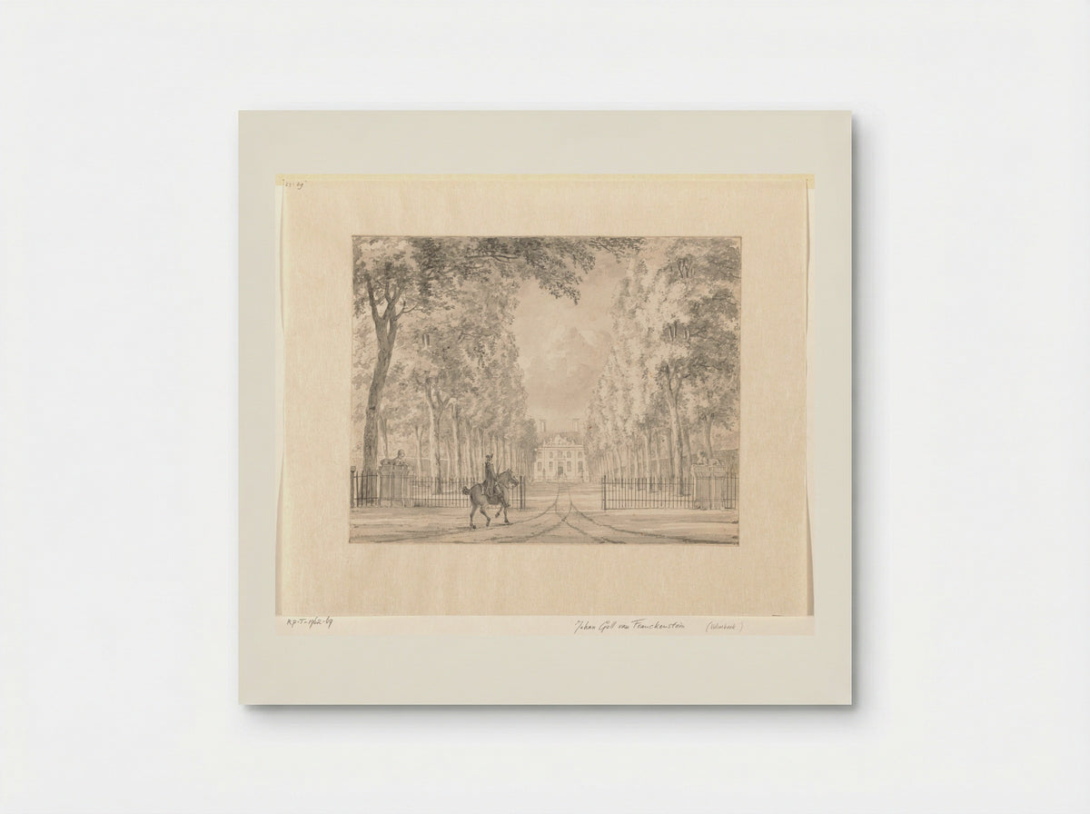 Ruiter voor het hek van een buitenplaats (Velserbeek?) - Johann Goll van Frankenstein (I) - Poster