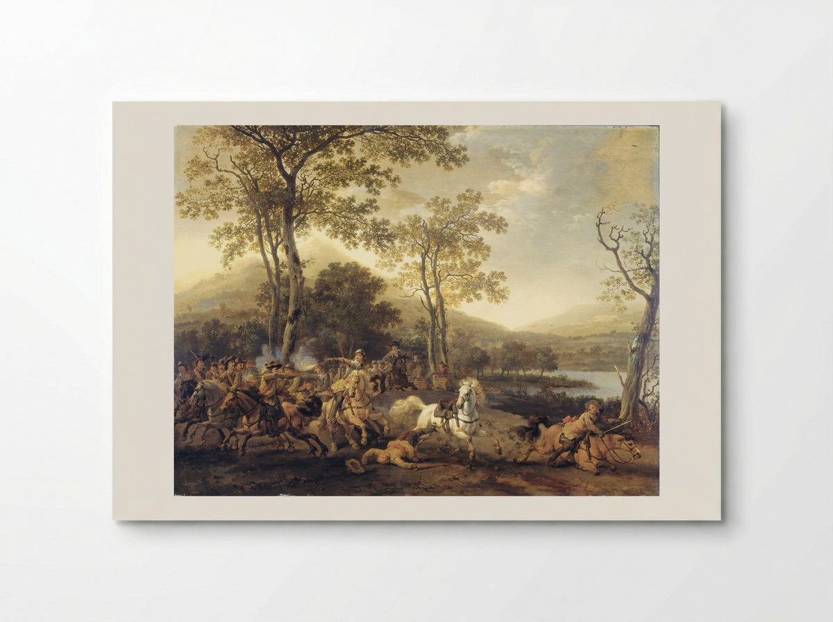 Ruitergevecht - Abraham van Calraet - Poster