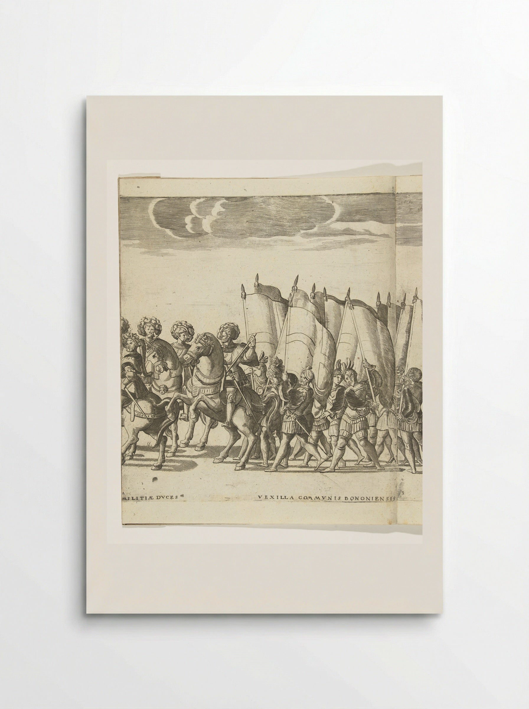 Ruiters en vaandeldragers, plaat 2 - Nicolaas Hogenberg - Poster