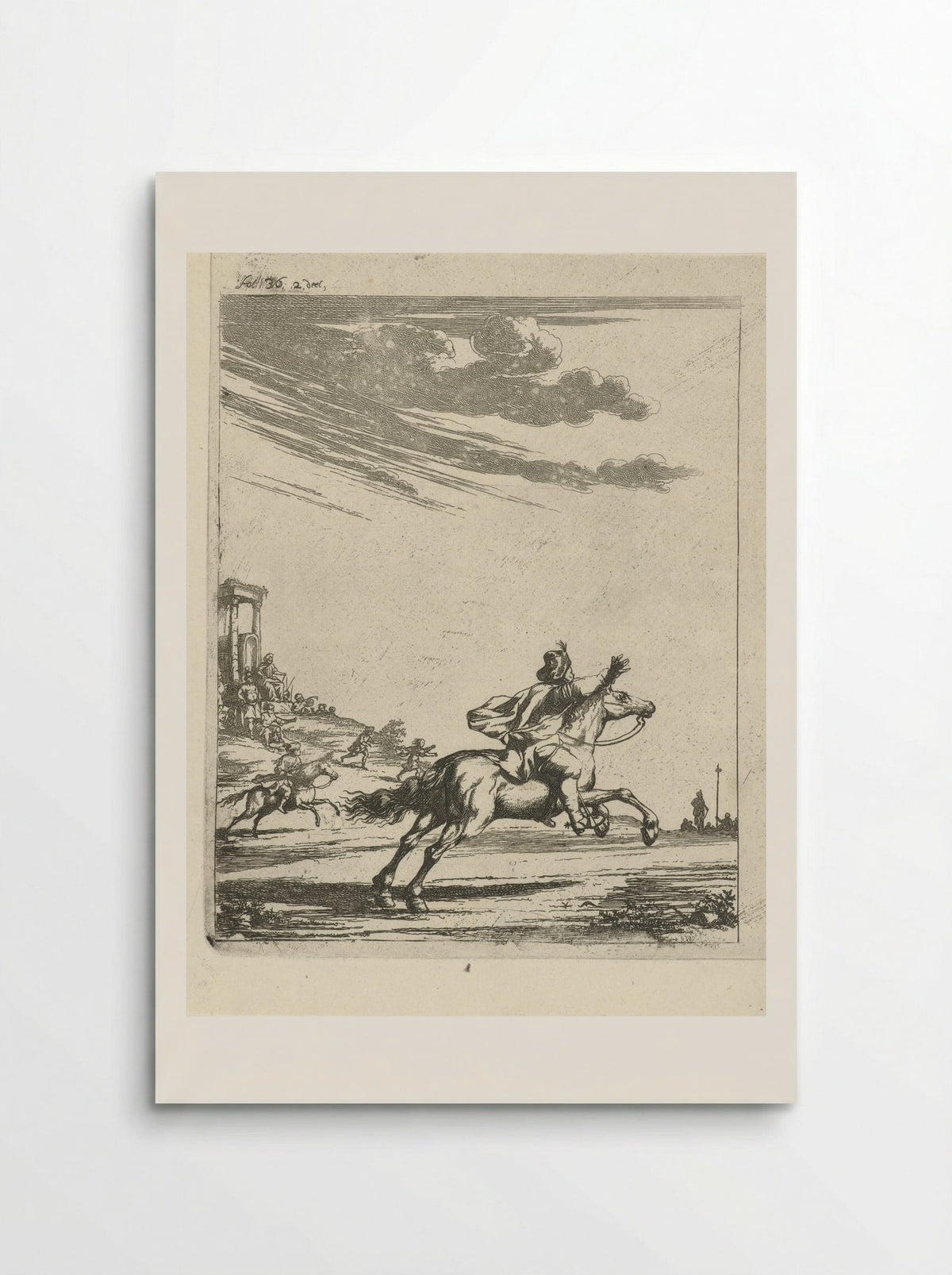 Ruiters in een landschap - Arnold Houbraken - Poster