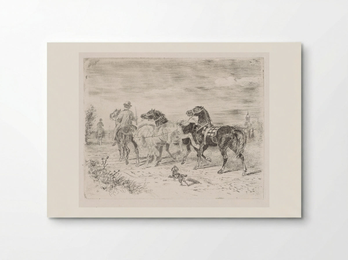 Ruiters met paarden - Cornelis Albertus Johannes Schermer - Poster