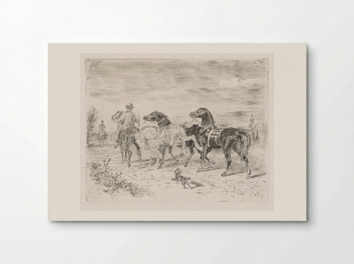 Ruiters met paarden - Cornelis Albertus Johannes Schermer - Poster