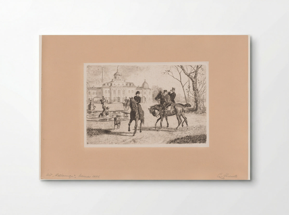 Ruiters voor het Belvedere te Weimar - Carl Ahrends - Poster