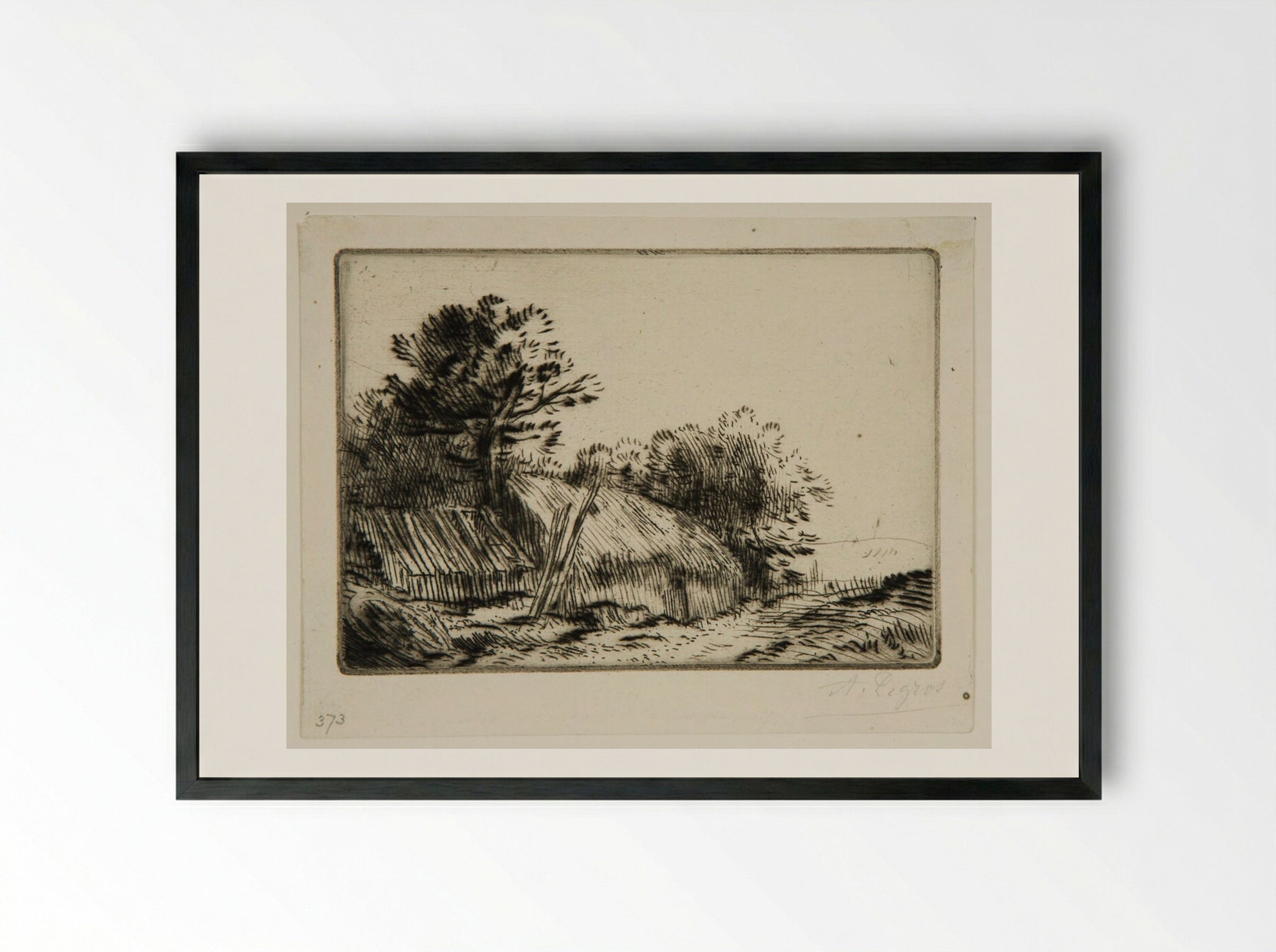 Rural Scene - Alphonse Legros - Framed Print Black