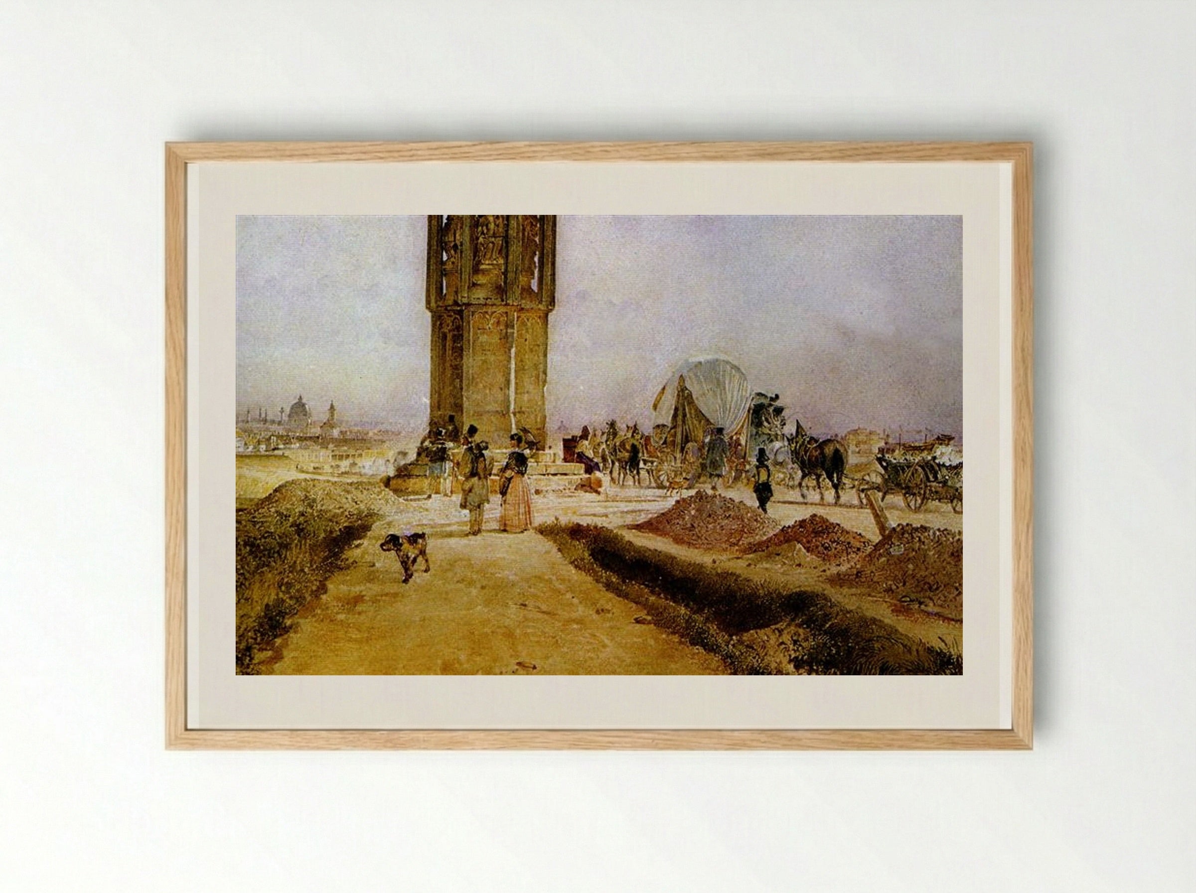 Rush Hour Traffic on the National Road - Rudolf von Alt - Framed Print Wood