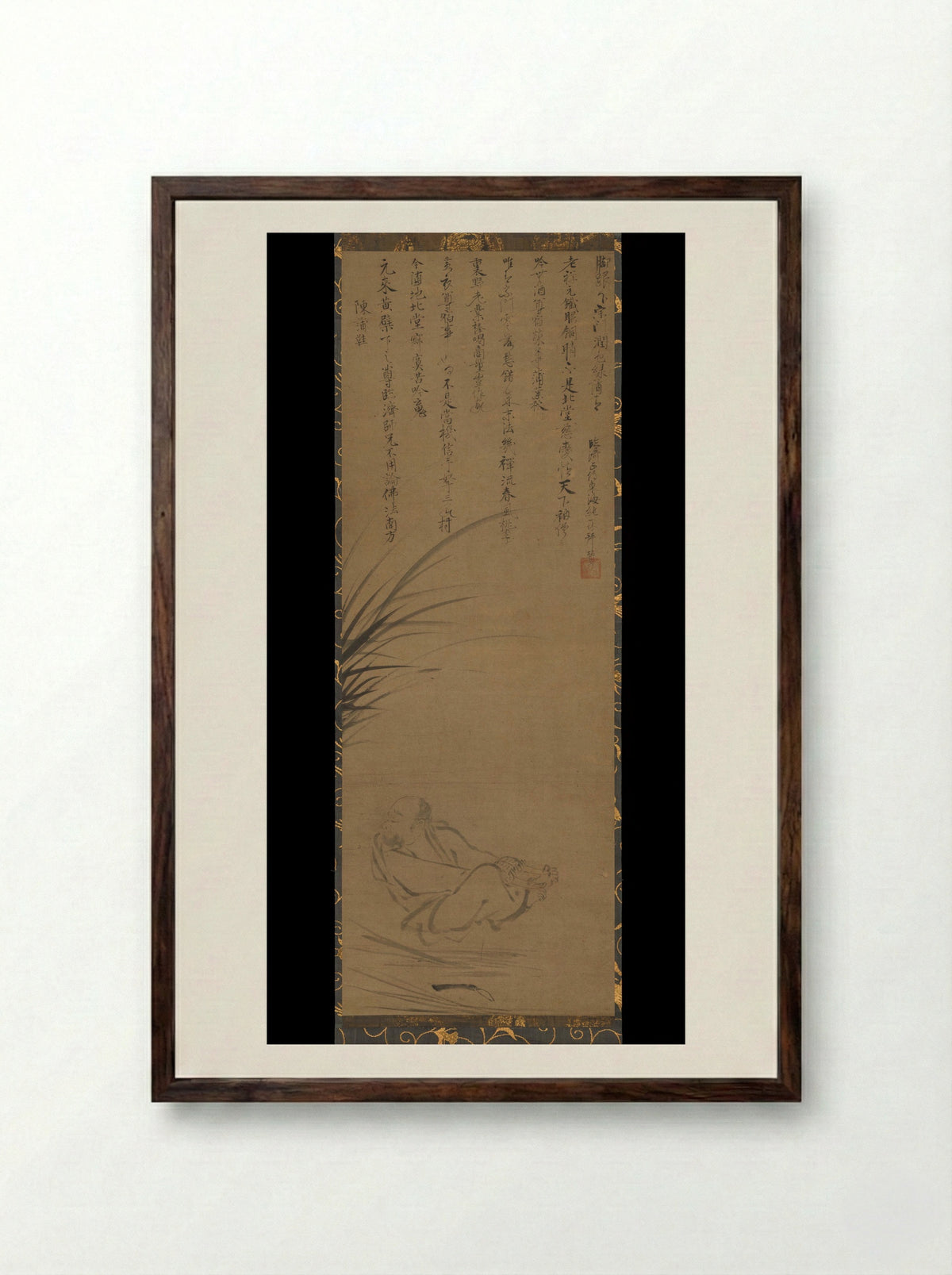 Rush-Sandal Chen (Chen Puxie) - Ikkyū Sōjun - Framed Print Dark Wood