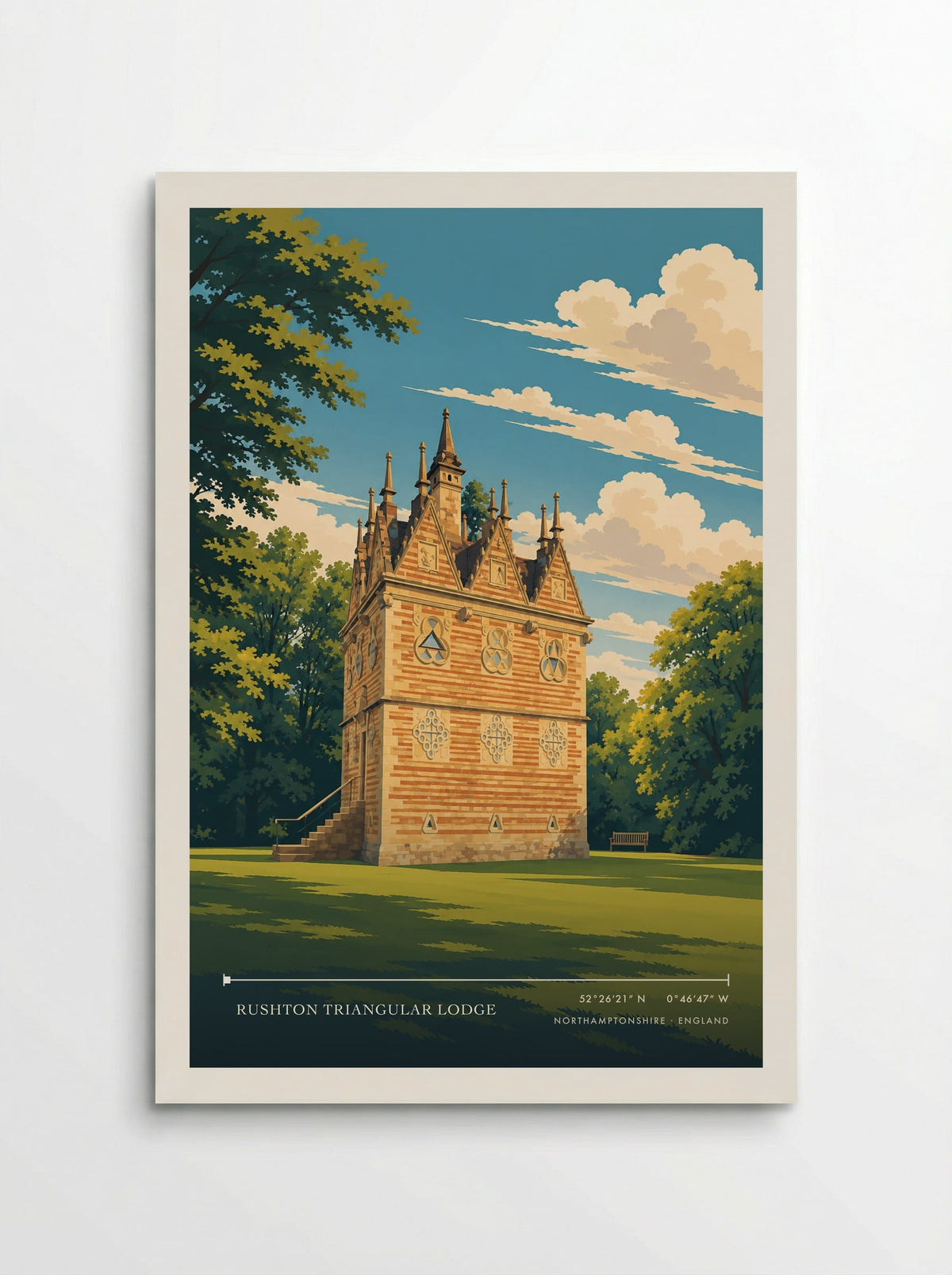 Rushton Triangular Lodge, Northamptonshire | Travel Poster - Poster