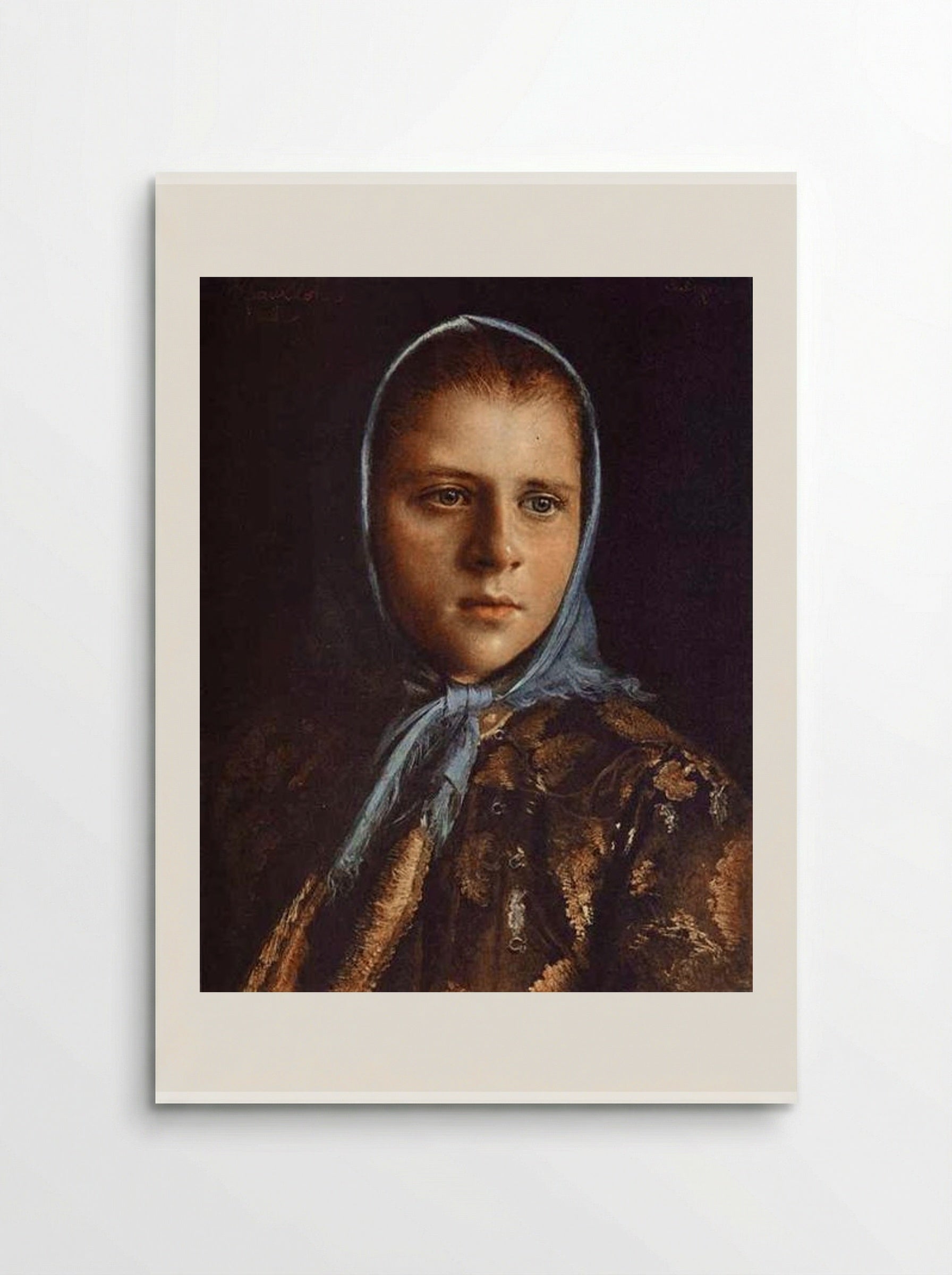 Russian Girl in a Blue Shawl - Ivan Kramskoy - Poster