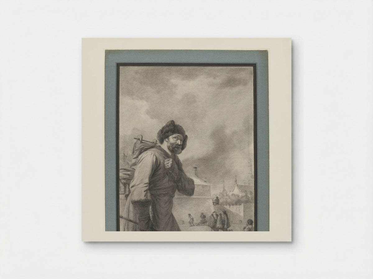 Russian Peasant with a Small Barrel on His Back - Charles Echard - Poster