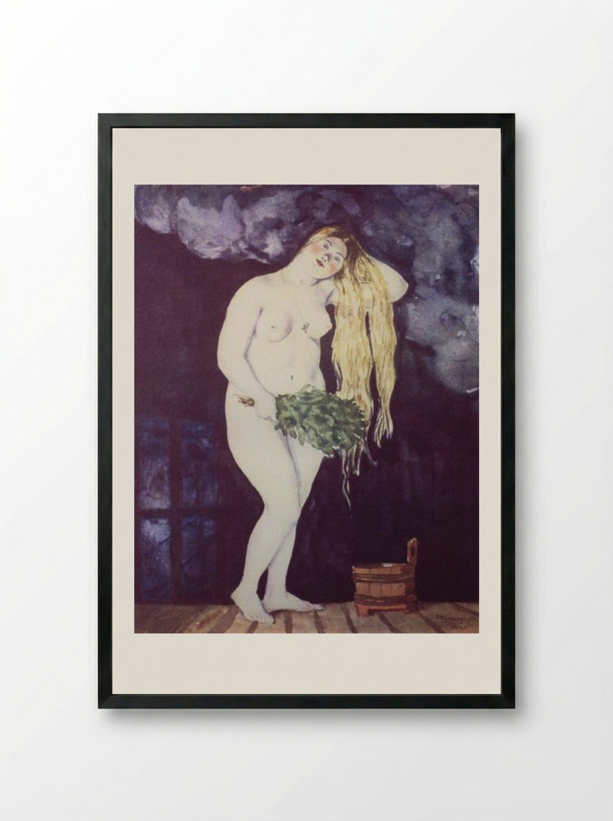 Russian Venus - Boris Kustodiev - Framed Print Black