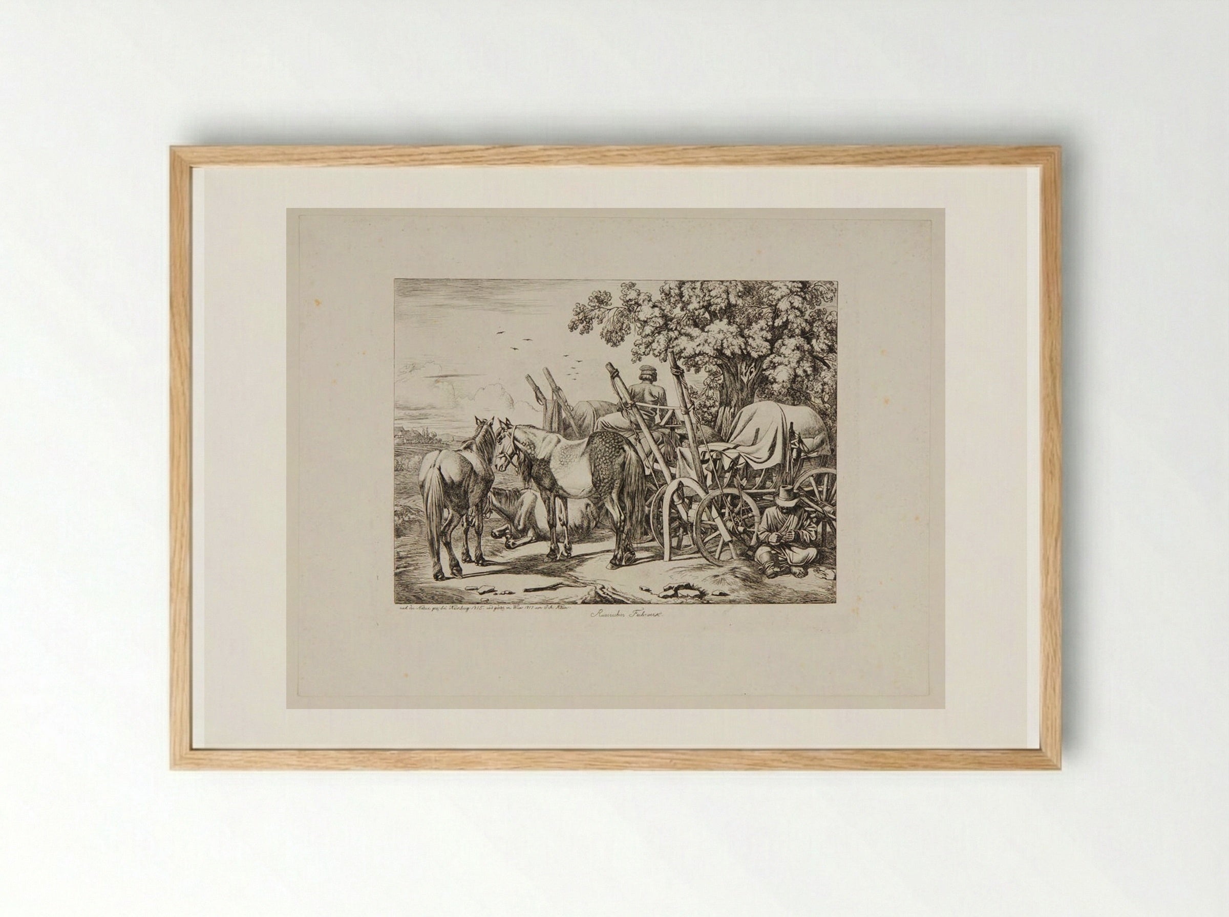 Russian Wagon - Johann Adam Klein - Framed Print Wood