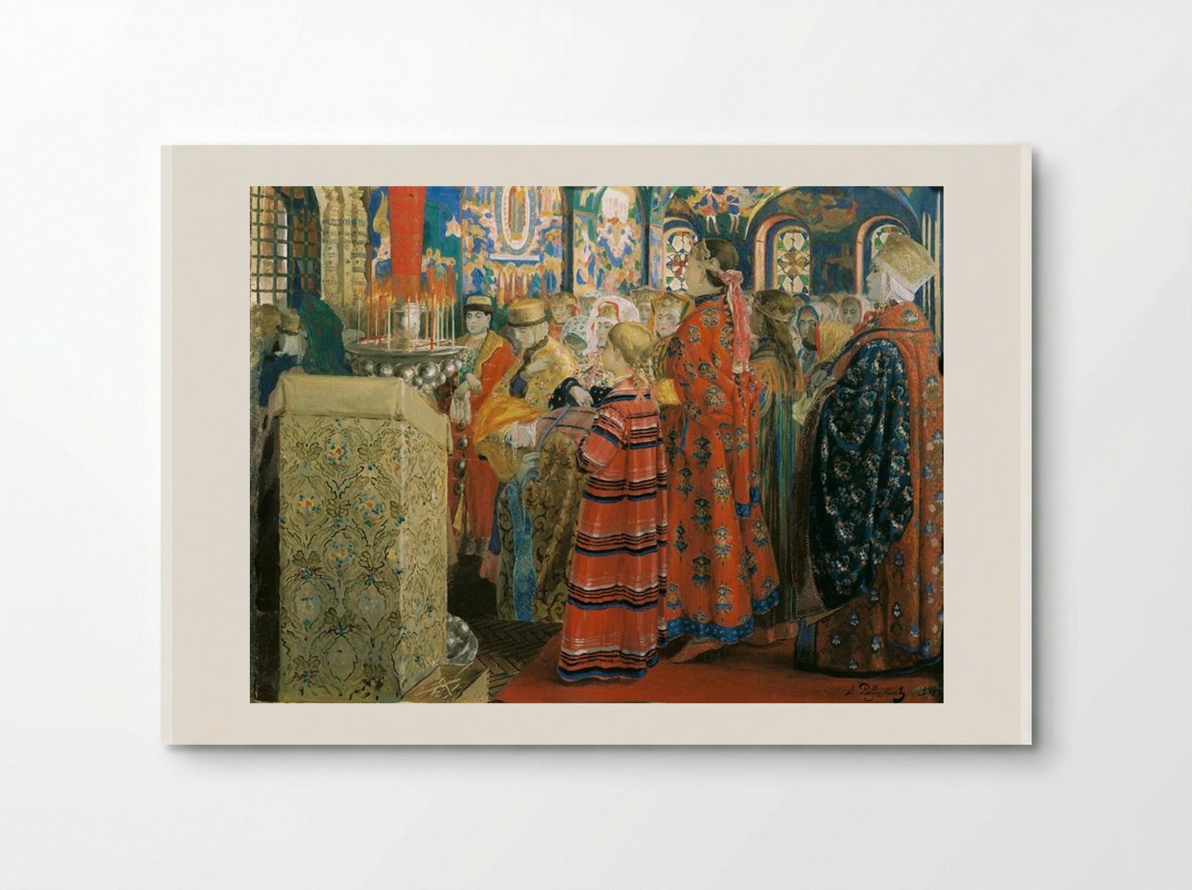 Russian Women of the XVII Century in Church - Andrei Ryabushkin - Poster
