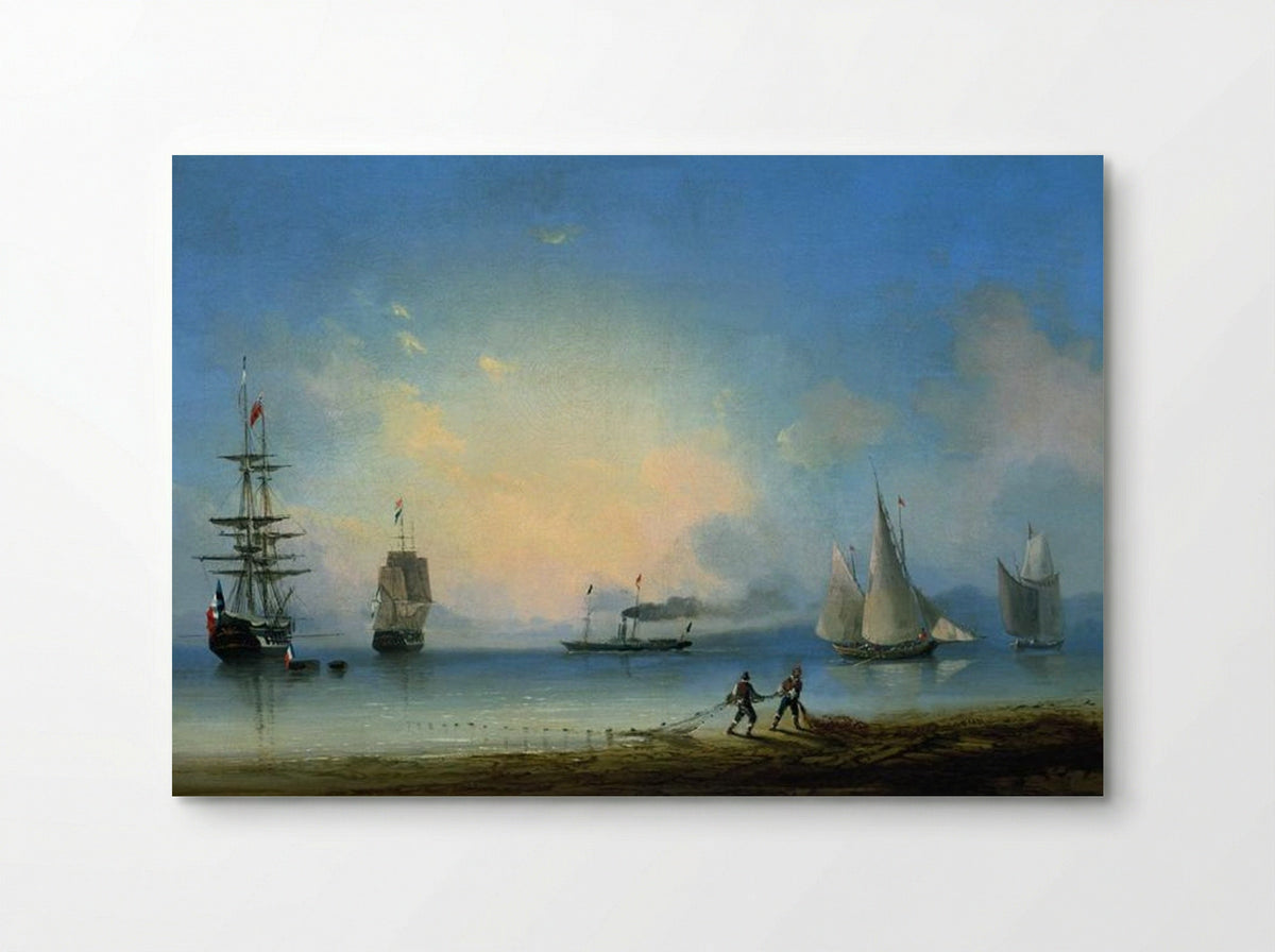 Russian and French frigates - Ivan Aivazovsky - Poster