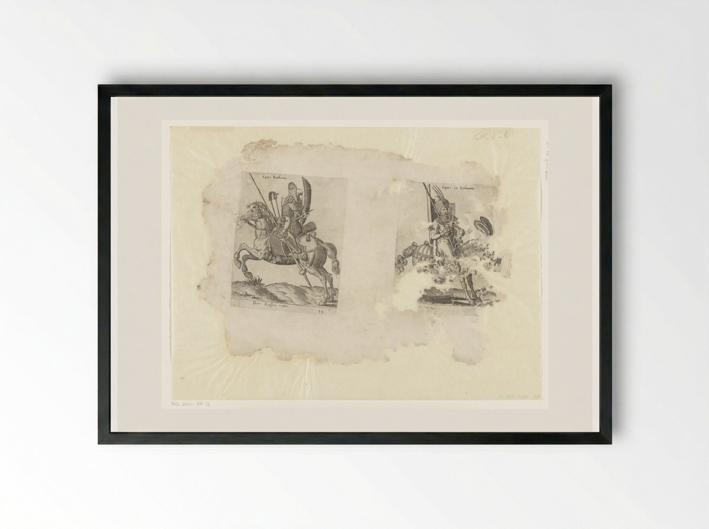 Russische en Litouwse ruiter - Abraham de Bruyn - Framed Print Black