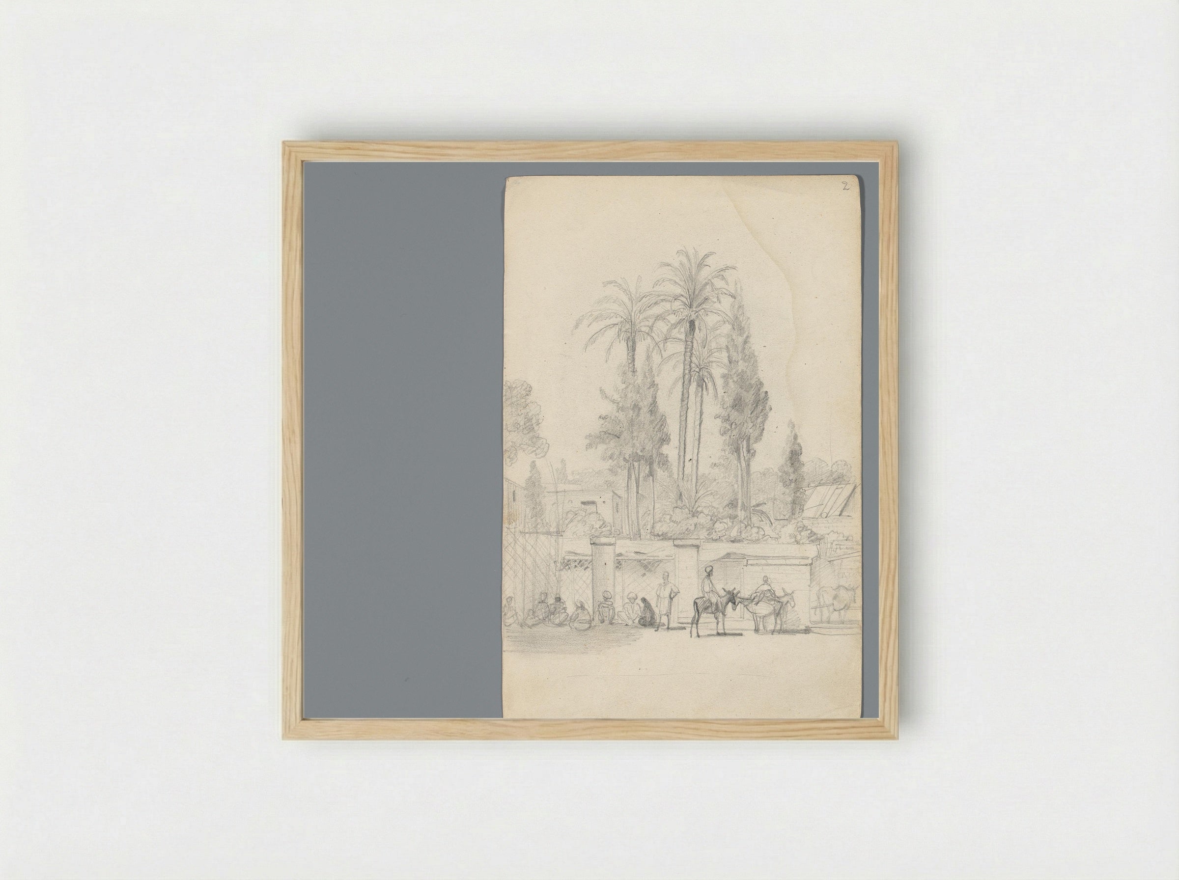 Rustende Egyptenaren bij een tuinmuur - Willem de Famars Testas - Framed Print Wood