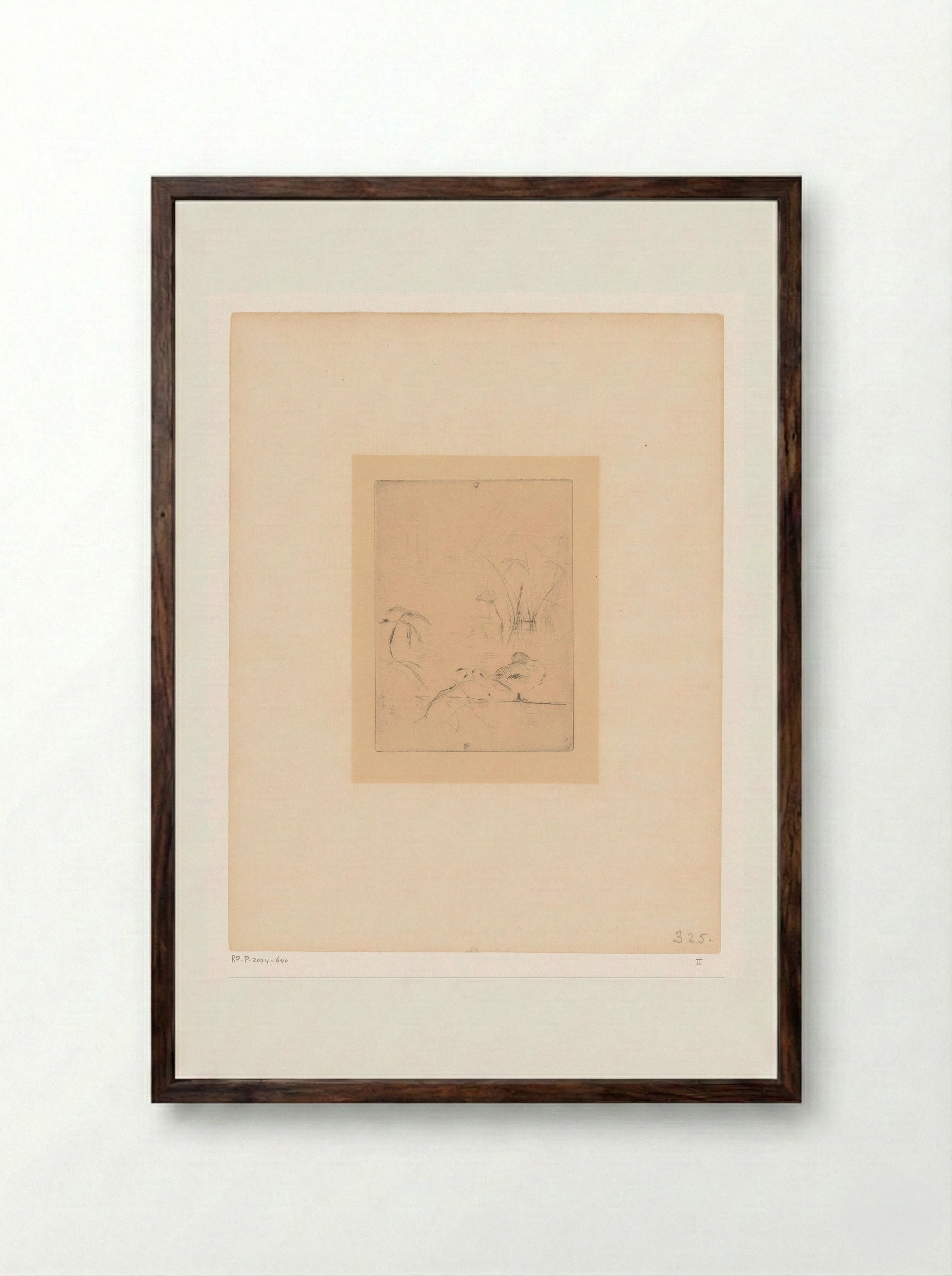 Rustende eend (Resting Duck) - Berthe Morisot - Framed Print Dark Wood