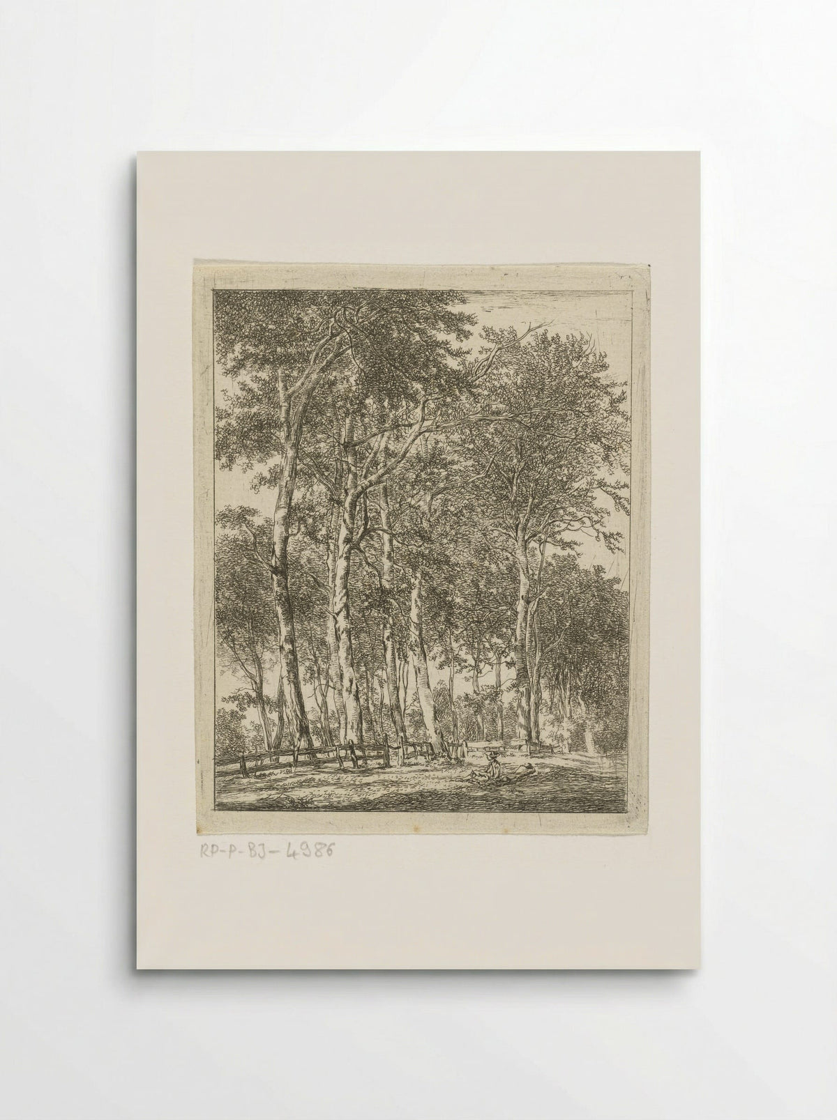 Rustende figuren bij hoge bomen - Hermanus van Brussel - Poster