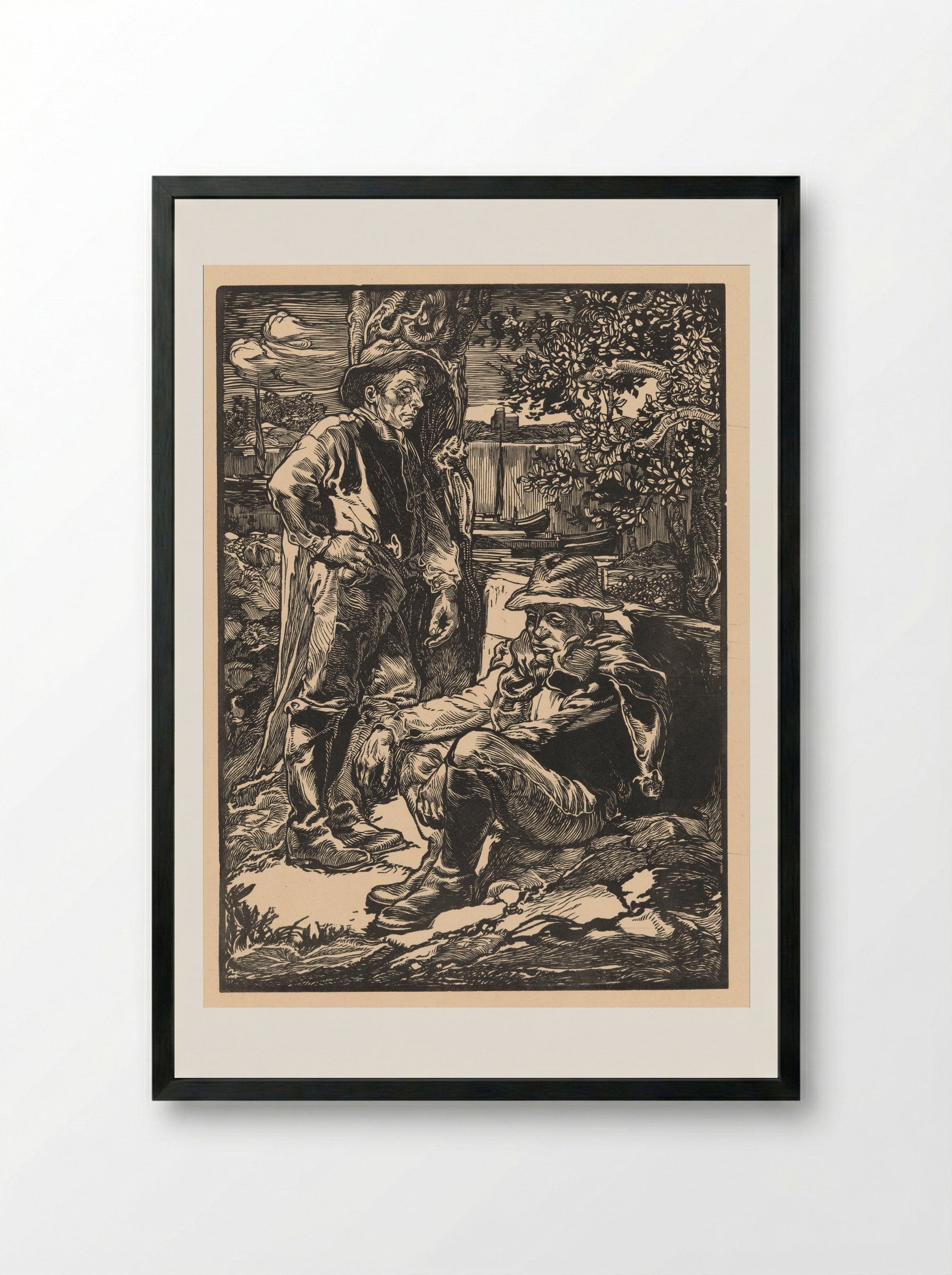Rustende polderwerkers - Johannes Josephus Aarts - Framed Print Black