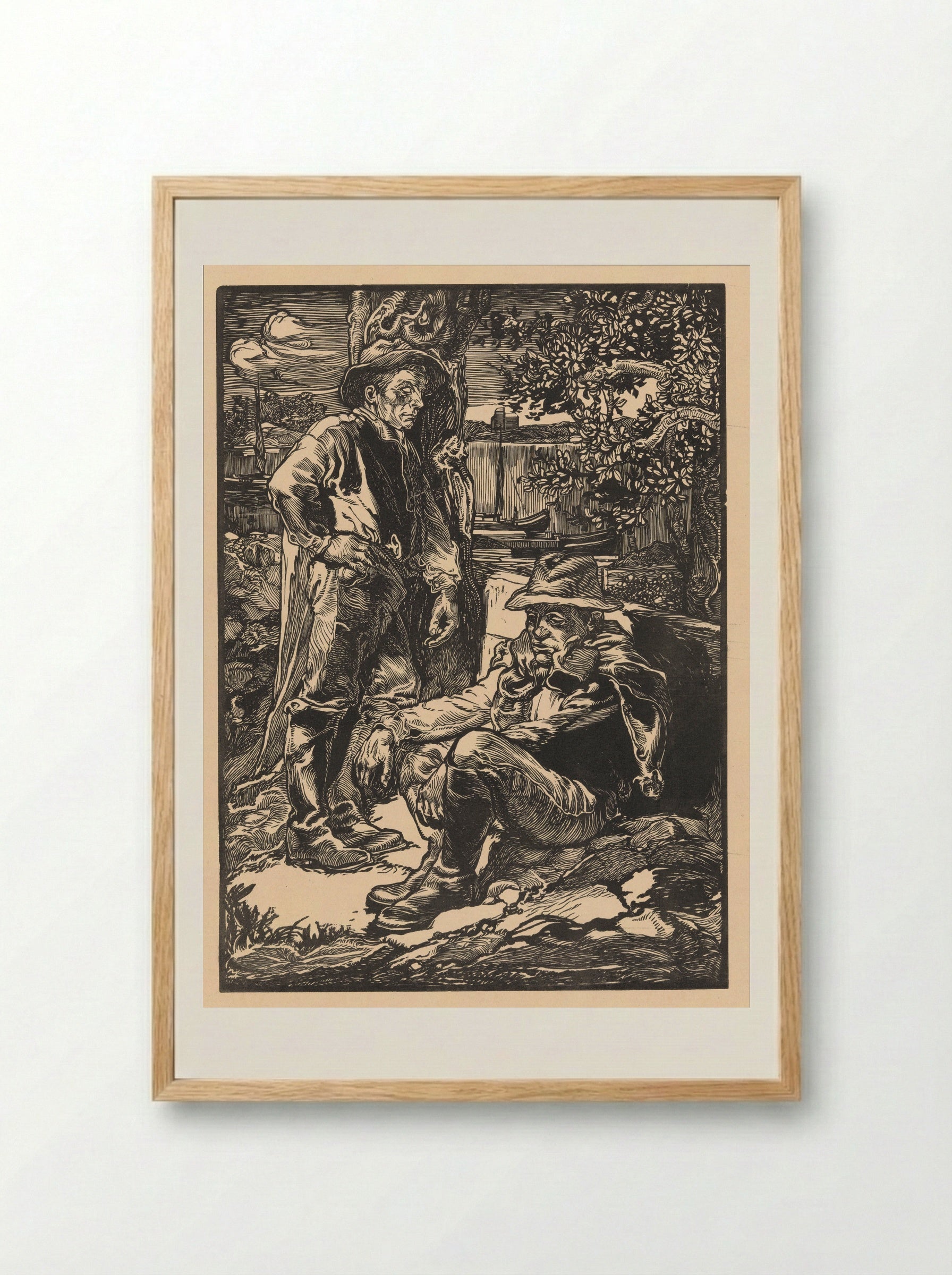 Rustende polderwerkers - Johannes Josephus Aarts - Framed Print Wood