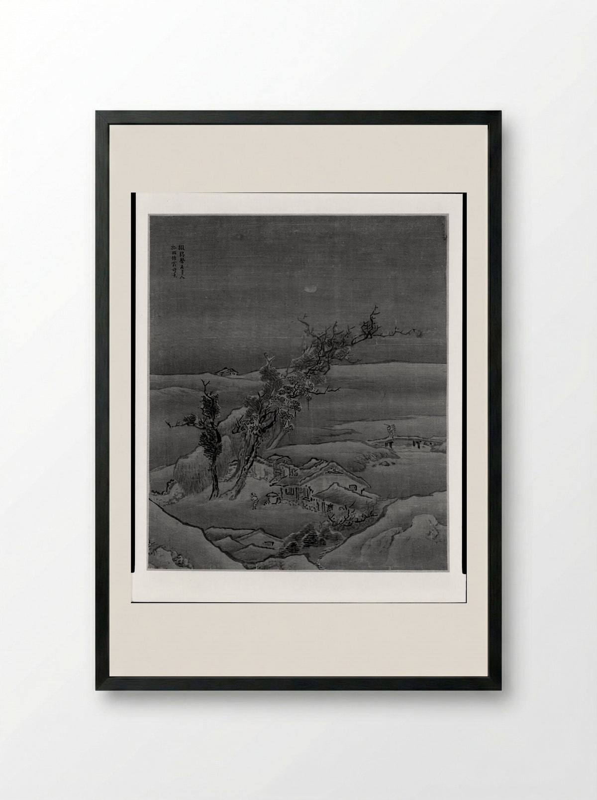 Rustic Lodge Under Leaning Trees - Yuan Yao - Framed Print Black