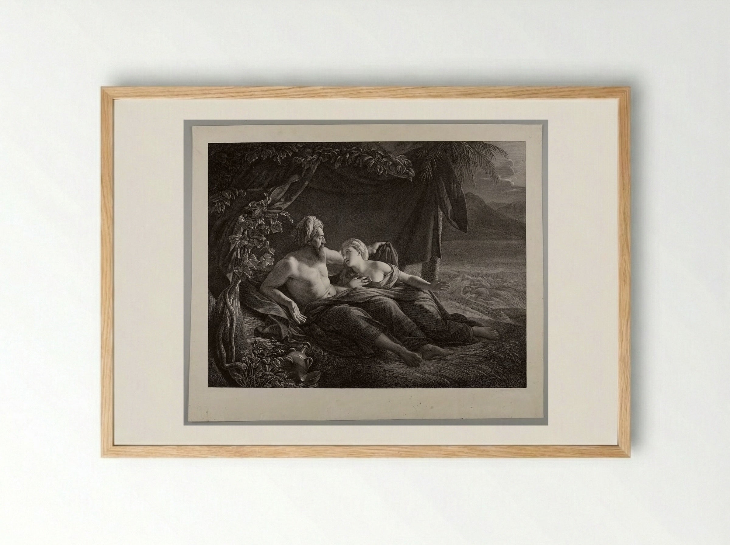 Ruth and Boaz - Pierre Alexandre Tardieu - Framed Print Wood
