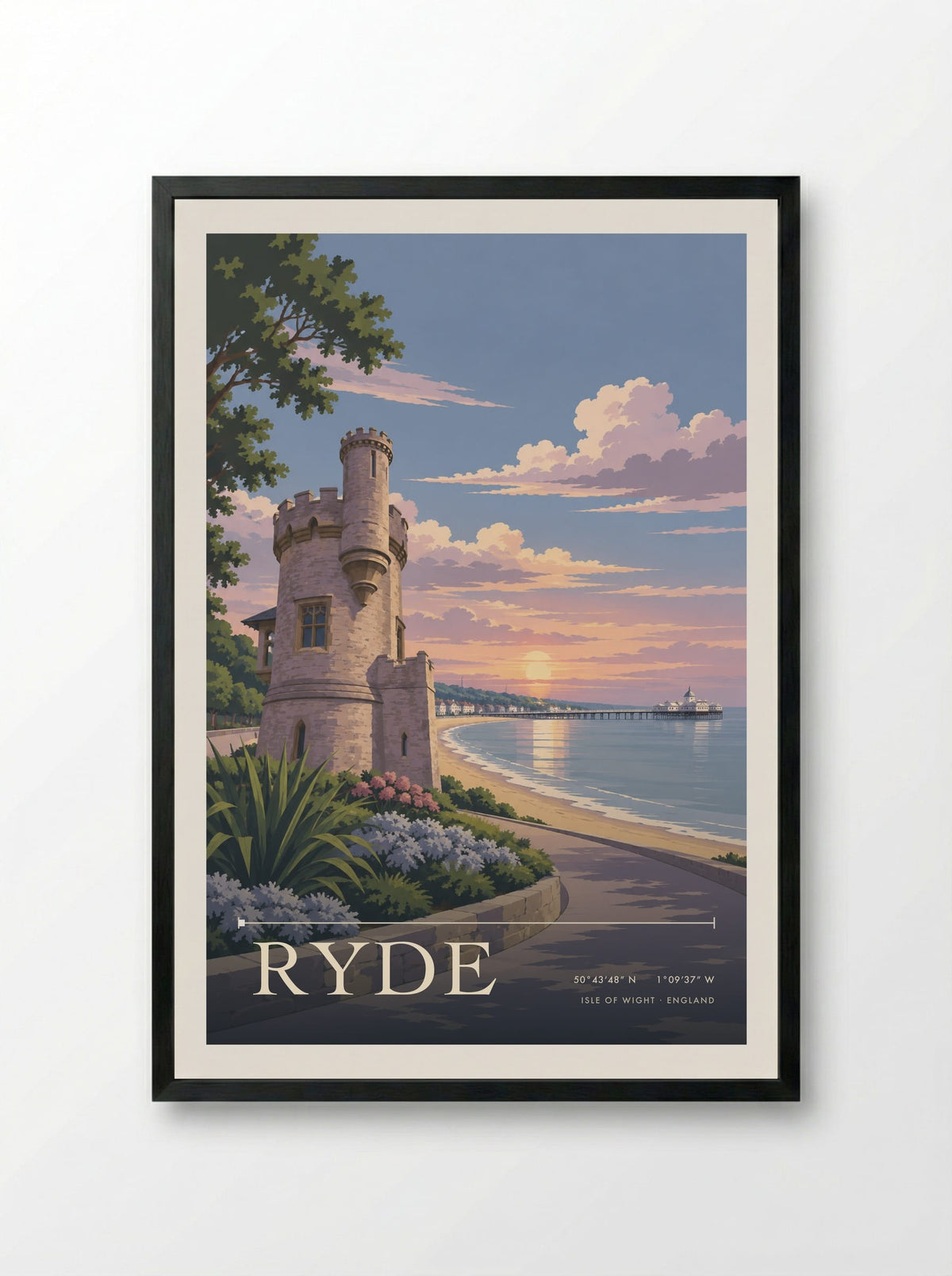 Ryde Isle of Wight | Travel Poster - Framed Print Black