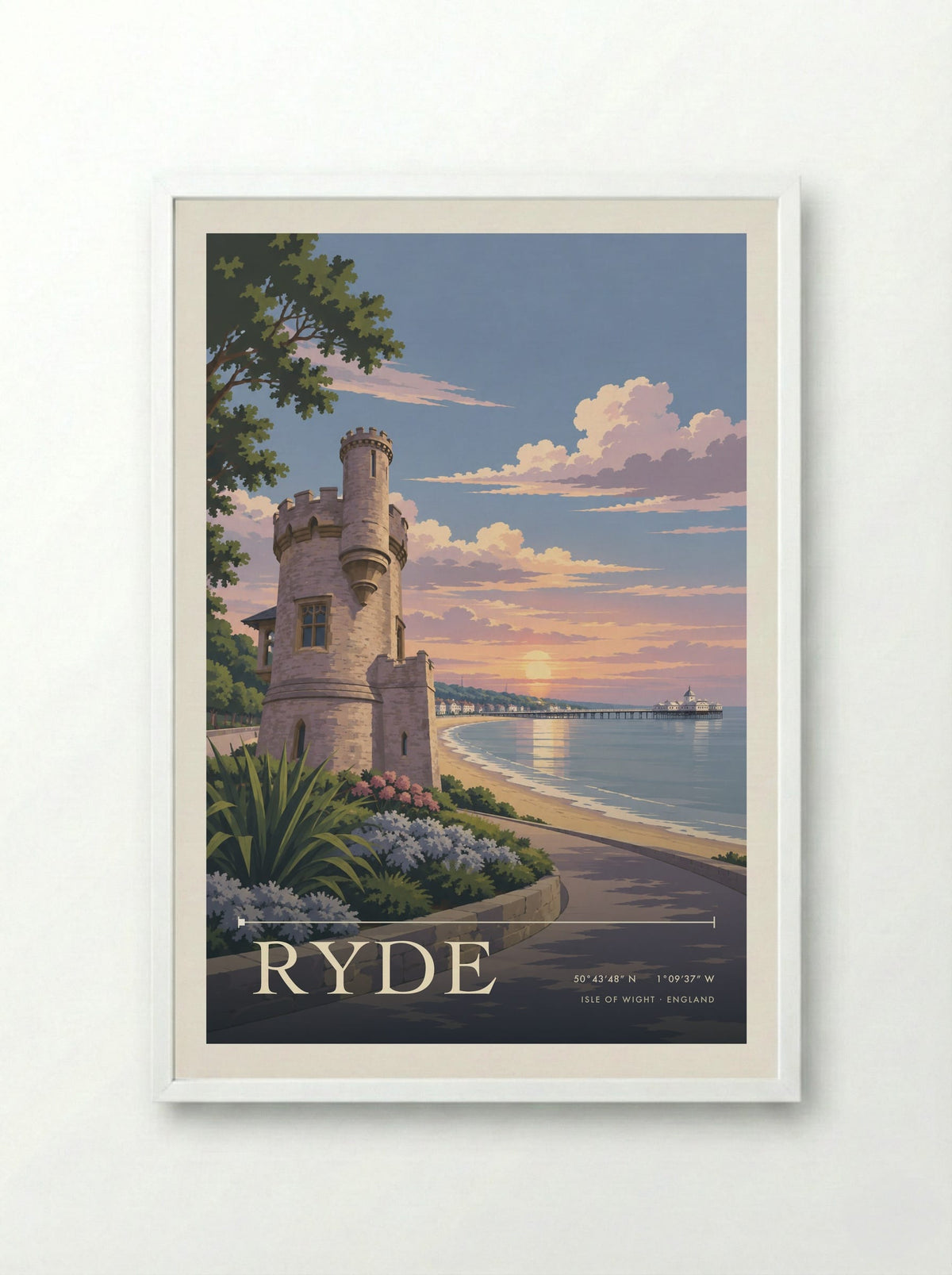 Ryde Isle of Wight | Travel Poster - Framed Print White