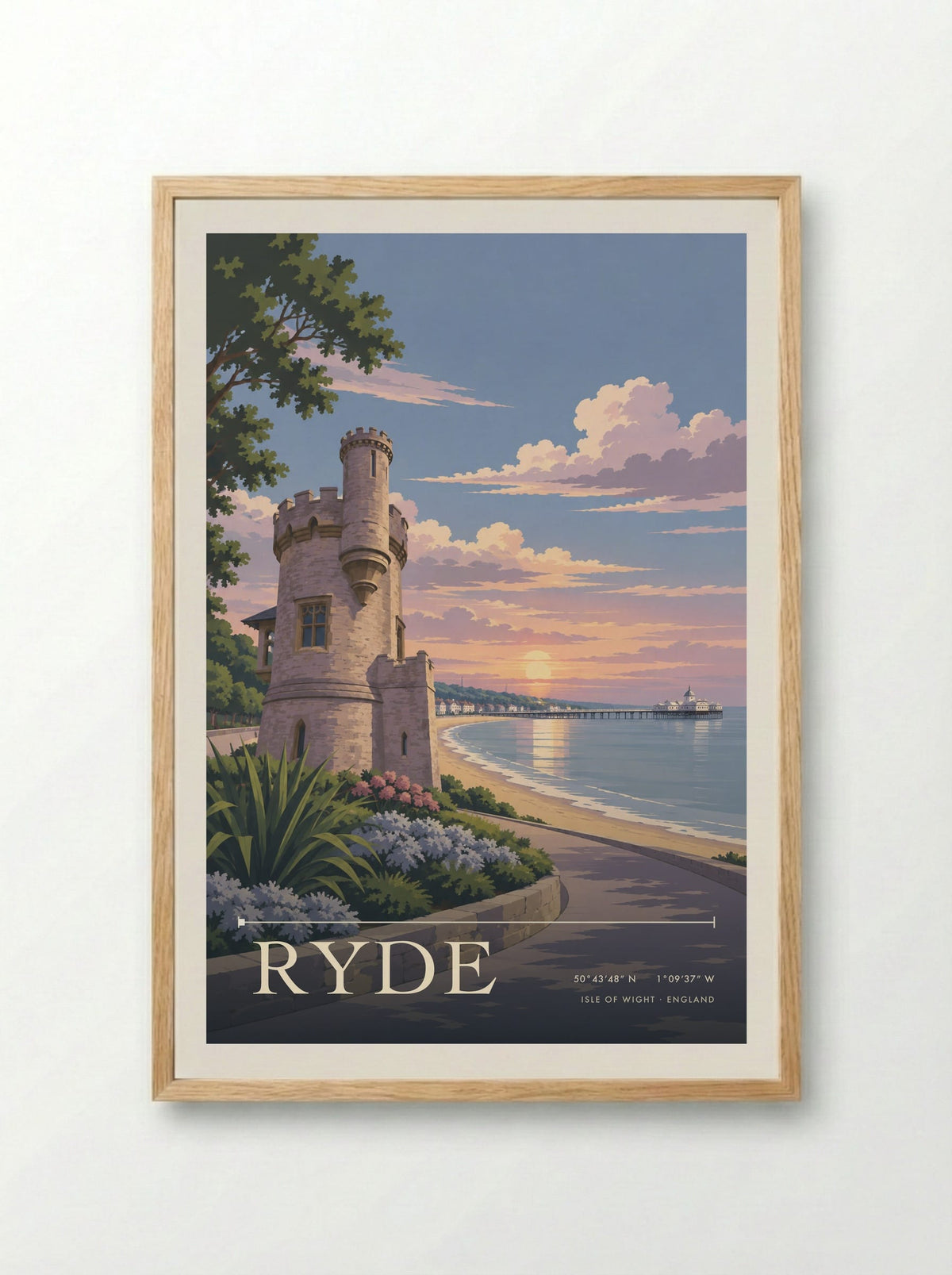 Ryde Isle of Wight | Travel Poster - Framed Print Wood