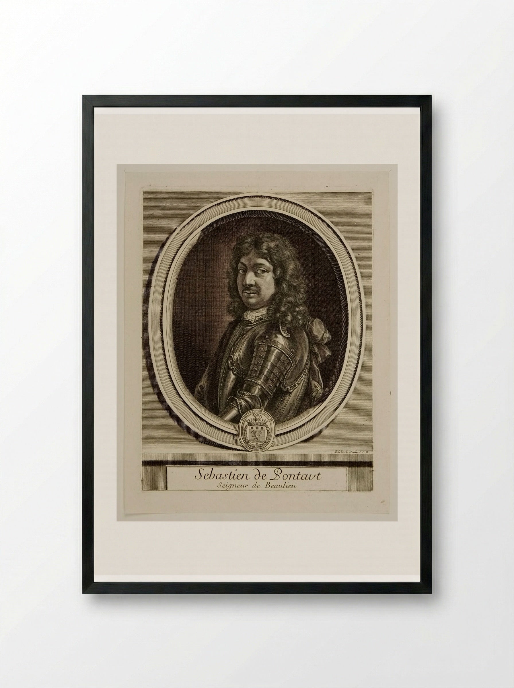 Sébastien de Pontault, Seigneur de Beaulieu - Gérard Edelinck - Framed Print Black