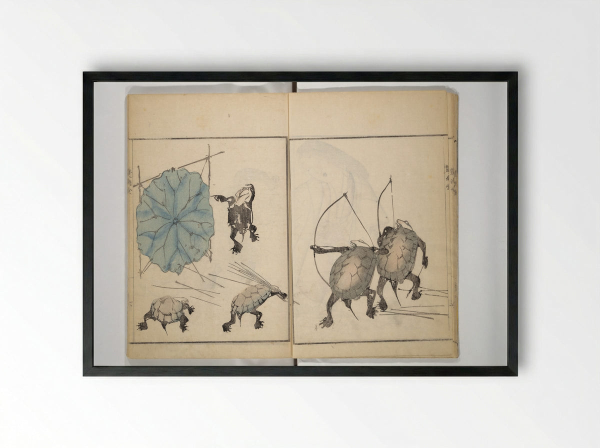 Sōnan Gafu (Picture Album) - Onishi Chinnen - Framed Print Black