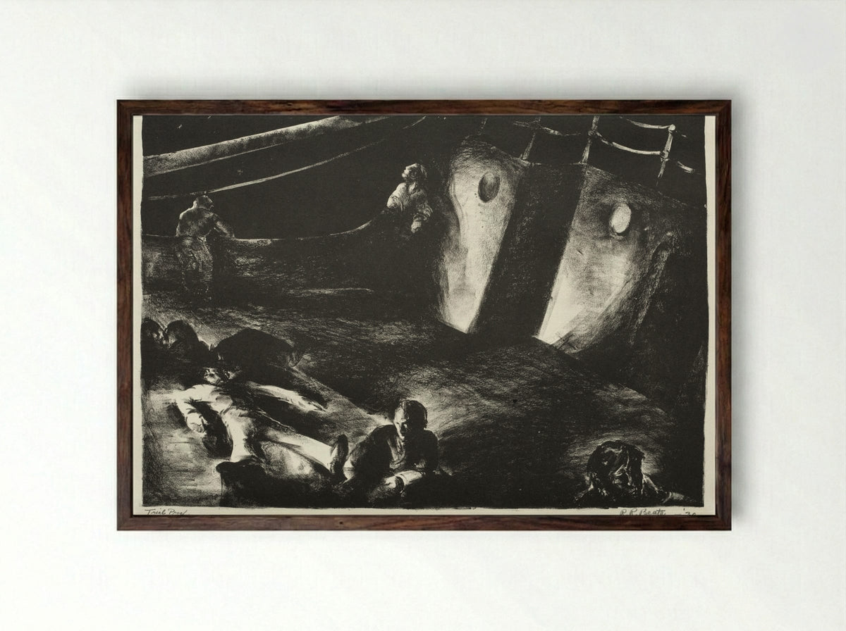 S. S. Glencairn: The Moon of the Caribbees - Richard Beatty - Framed Print Dark Wood