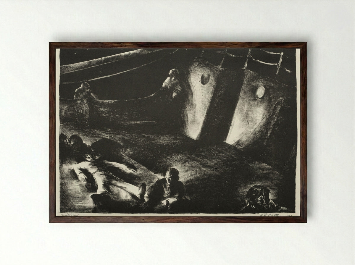 S. S. Glencairn: The Moon of the Caribbees - Richard Beatty - Framed Print Dark Wood