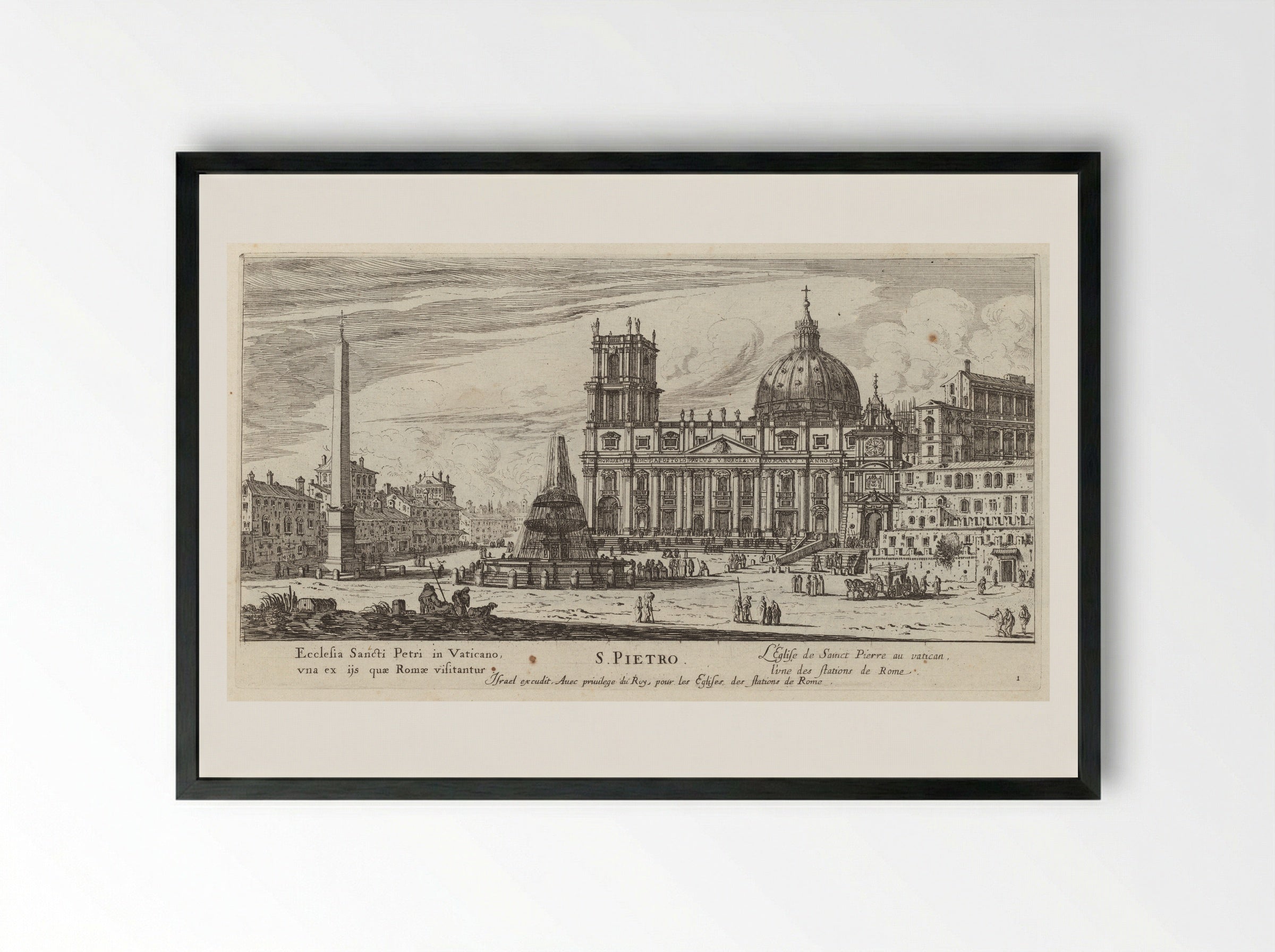 S. Pietro - Israël Silvestre - Framed Print Black