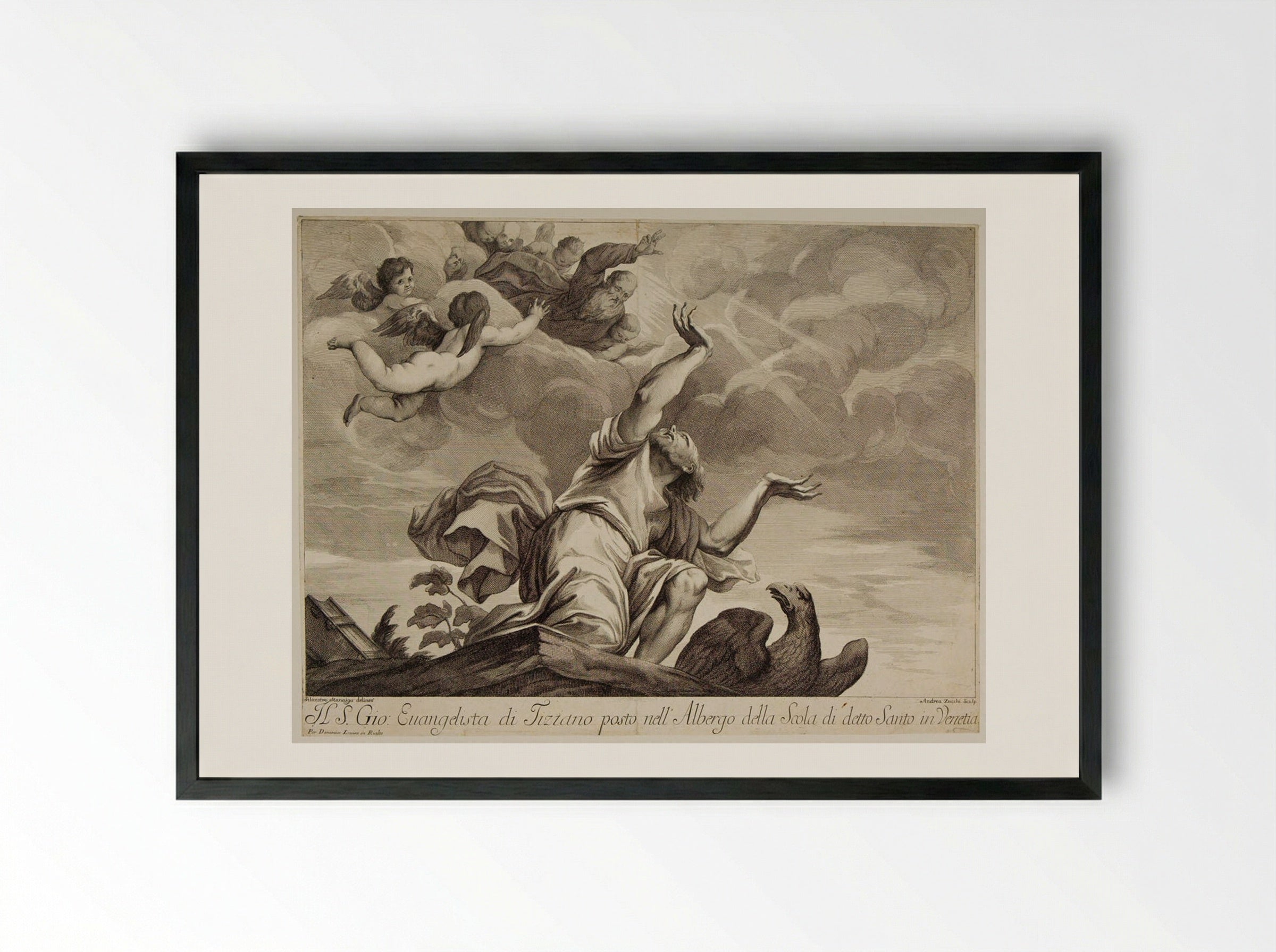 S. John, the Evangelist - Andrea Zucchi - Framed Print Black