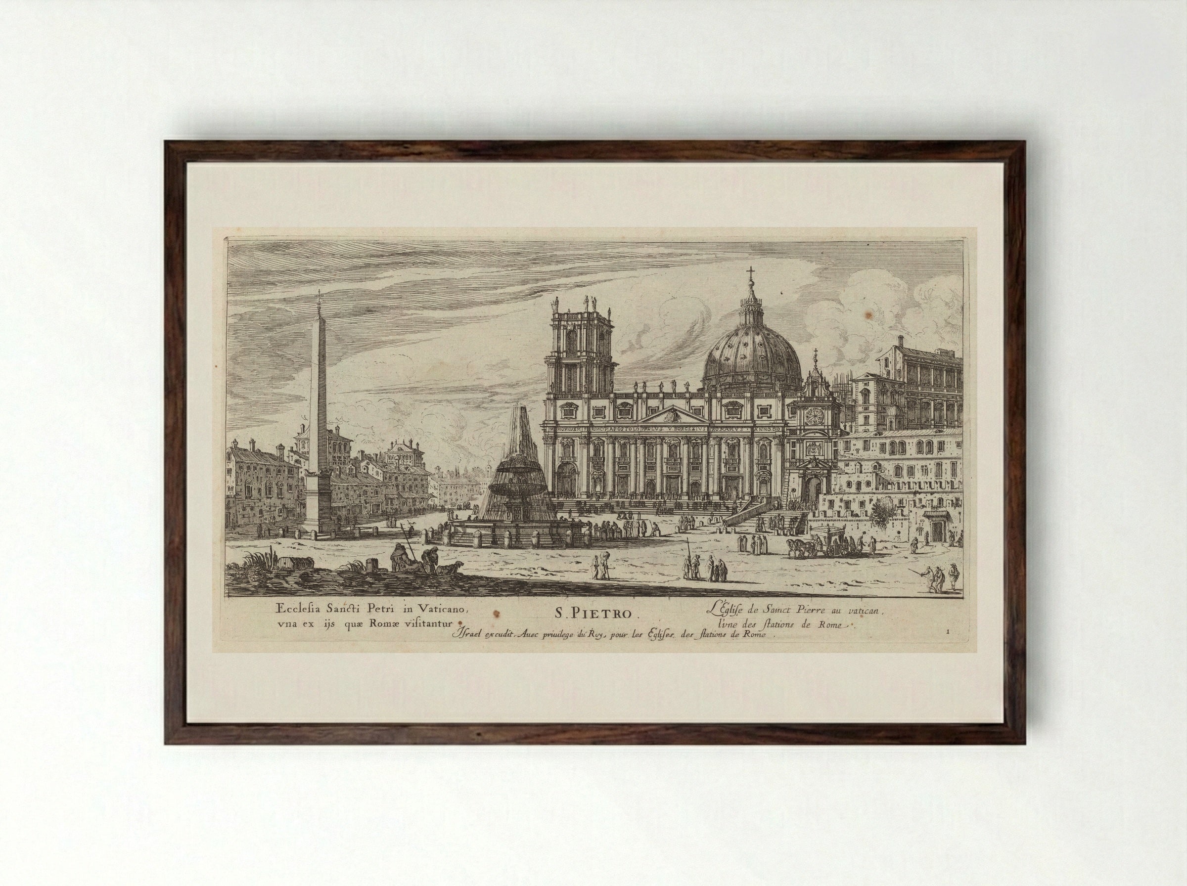 S. Pietro - Israël Silvestre - Framed Print Dark Wood