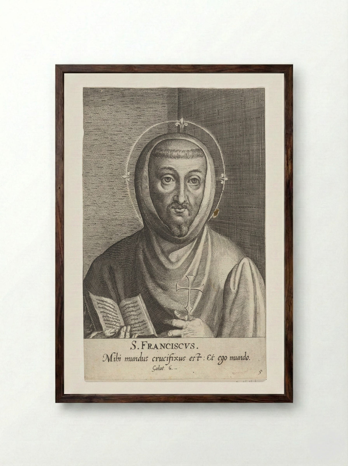 S. Franciscus - Dominicus Custos - Framed Print Dark Wood