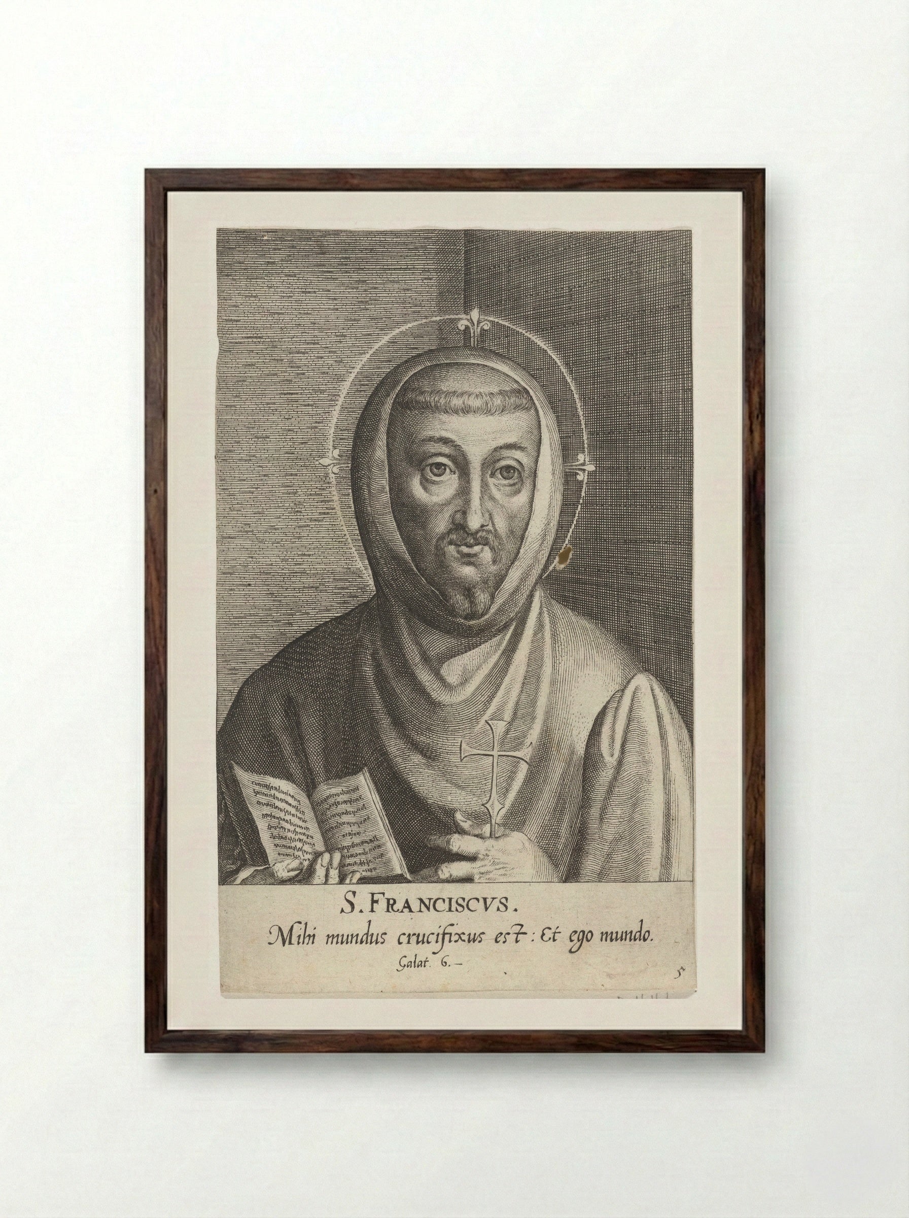 S. Franciscus - Dominicus Custos - Framed Print Dark Wood