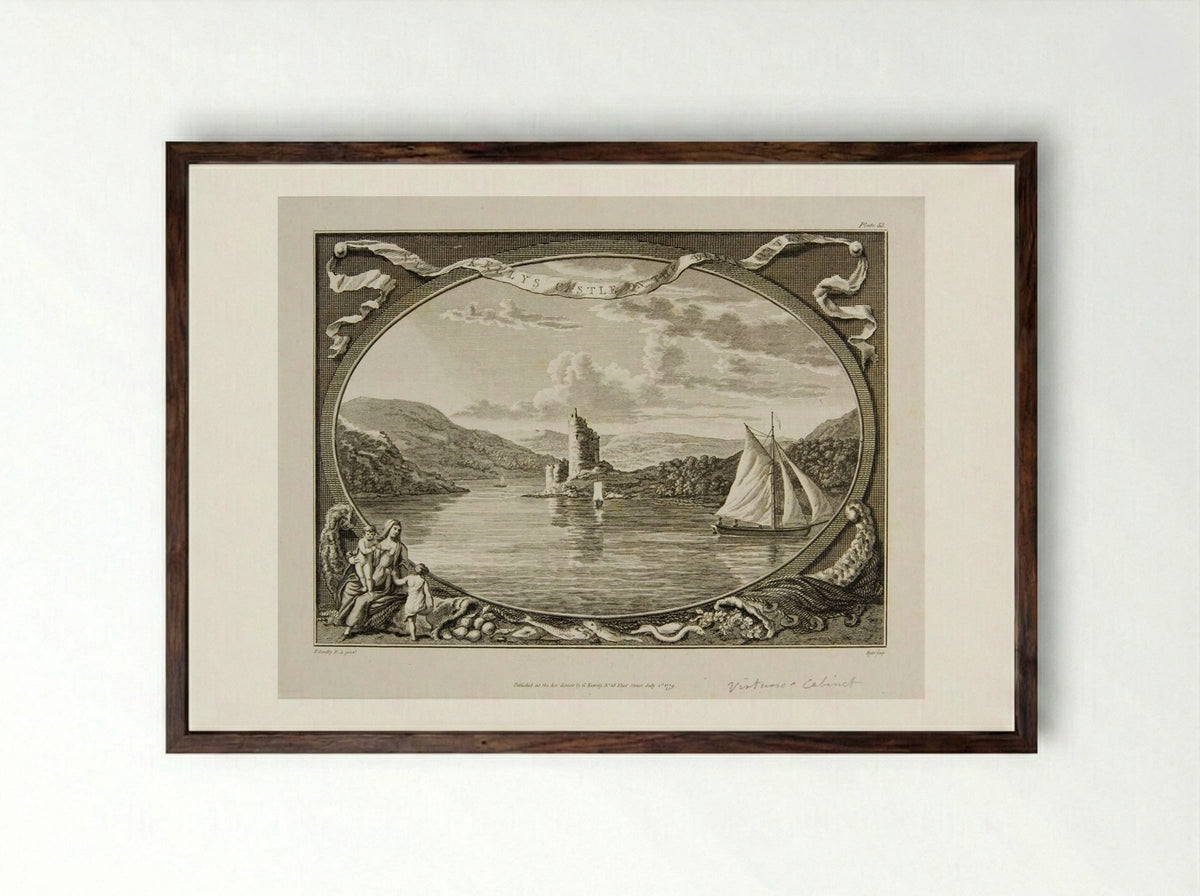 S. Kelly's Castle on the Blackwater - Thomas Ryder - Framed Print Dark Wood
