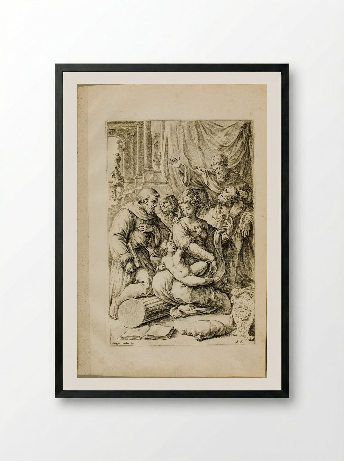 Sacra Conversazione - Jan de Bisschop - Framed Print Black