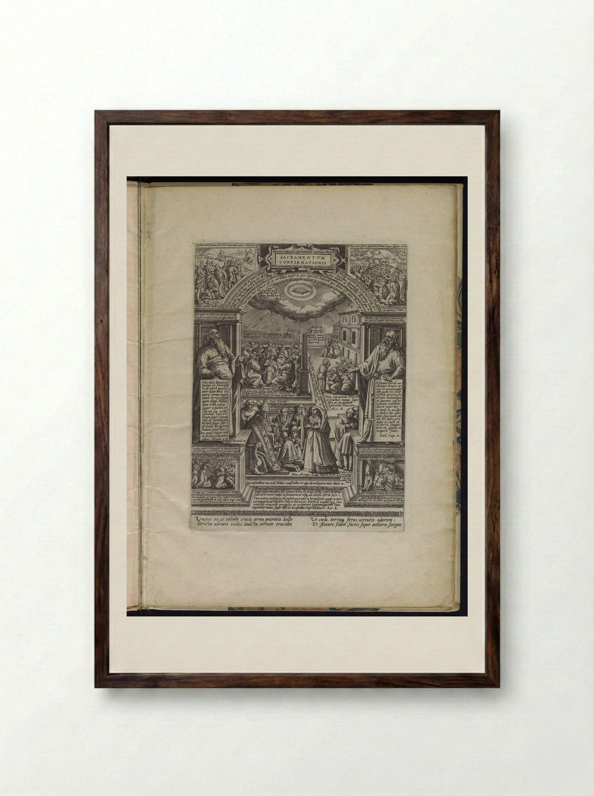 Sacramentum Confirmationis - Philips Galle - Framed Print Dark Wood